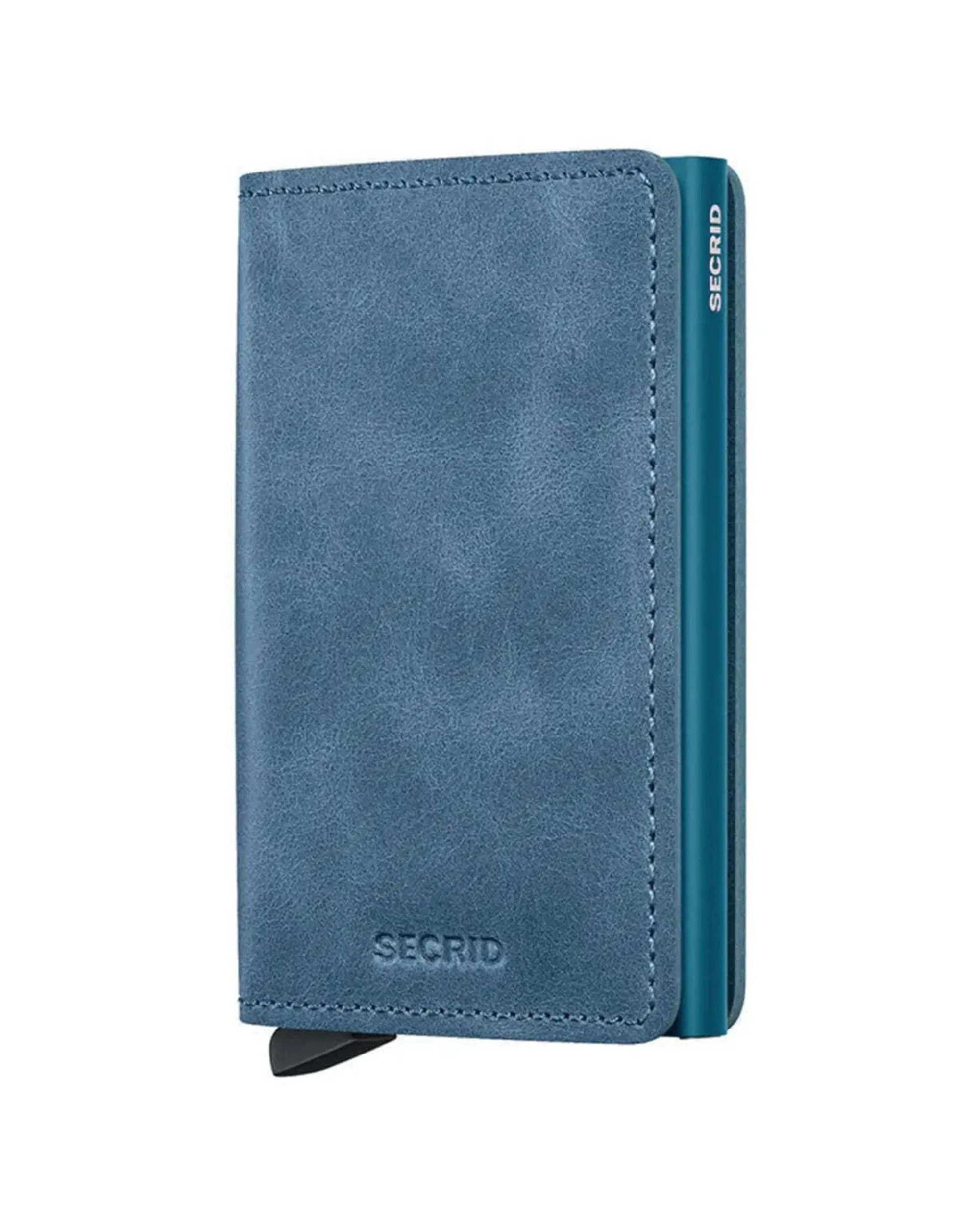 4 Secrid Slimwallet Compact RFID Wallet Vintage Aluminium Leather Vintage Teal - Blue, 4 of 5