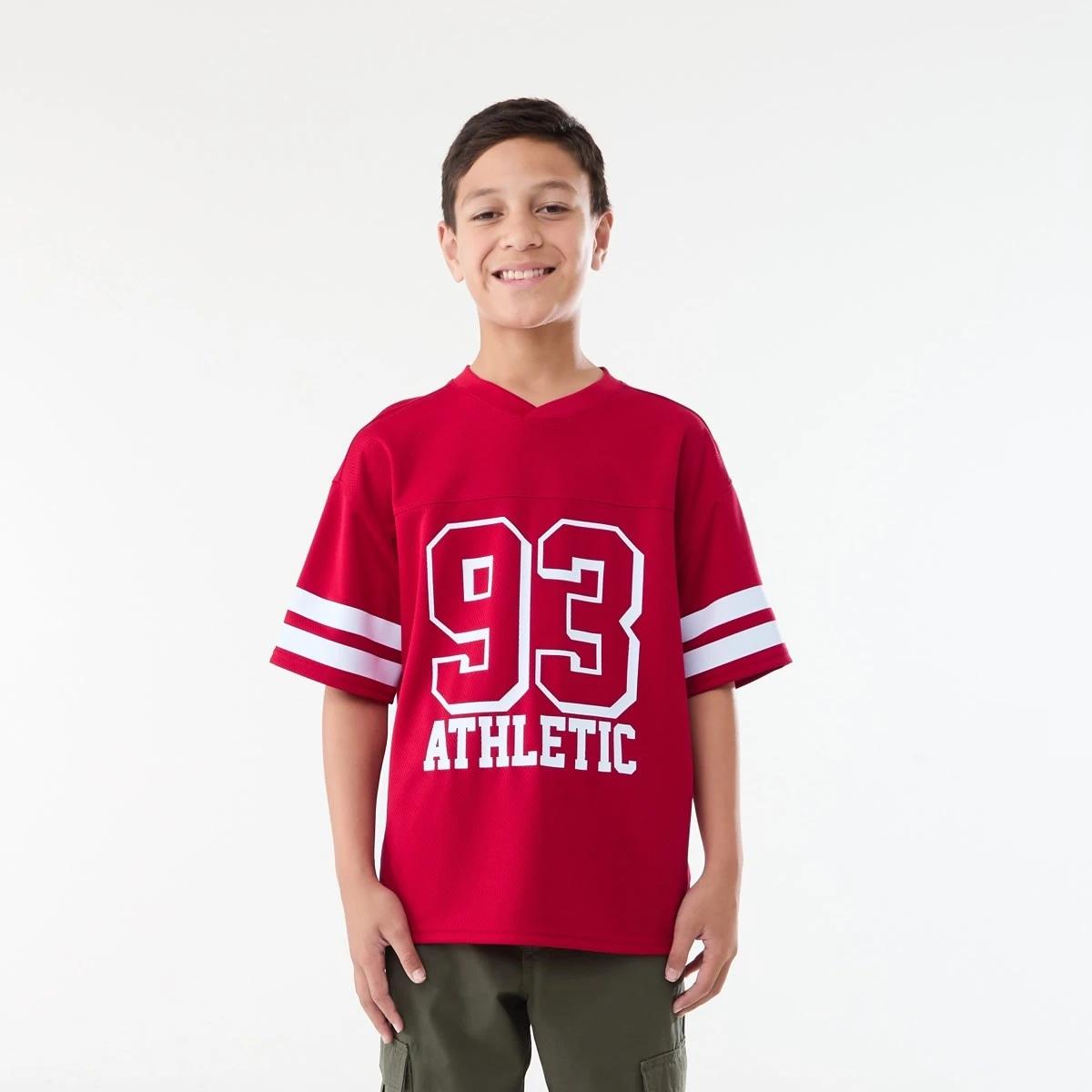 1 Short Sleeve Oversized Mesh T-shirt JERSEY 93 URBAN MID RED, 1 of 8