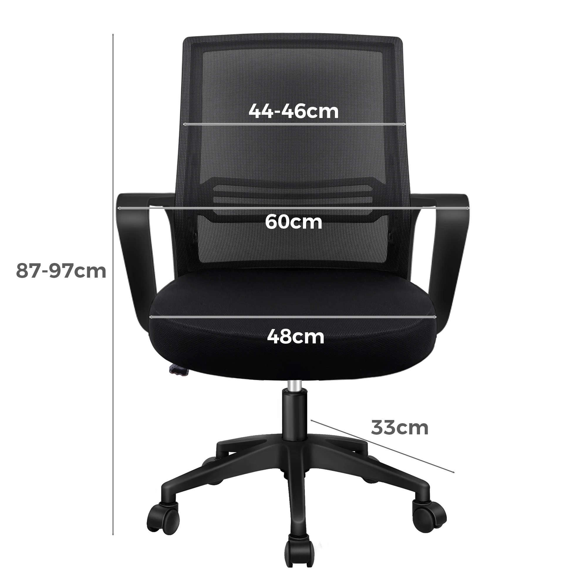 5 Alfordson Mesh Office Chair Executive Computer Seat Gaming Racing Work - Black, 5 of 10