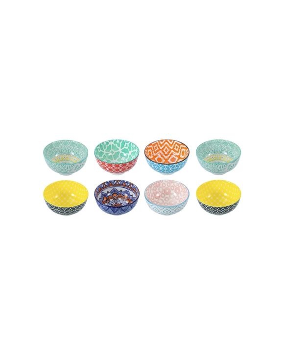 Lemon & Lime 8PK Moroccan Deco 11.5x6cm Ceramic Rice Bowl Dishwasher Safe - Multi