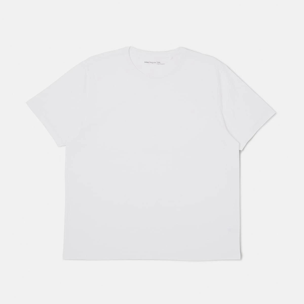5 Men's Larger Size Basic Short Sleeve T-shirt White, 5 of 7