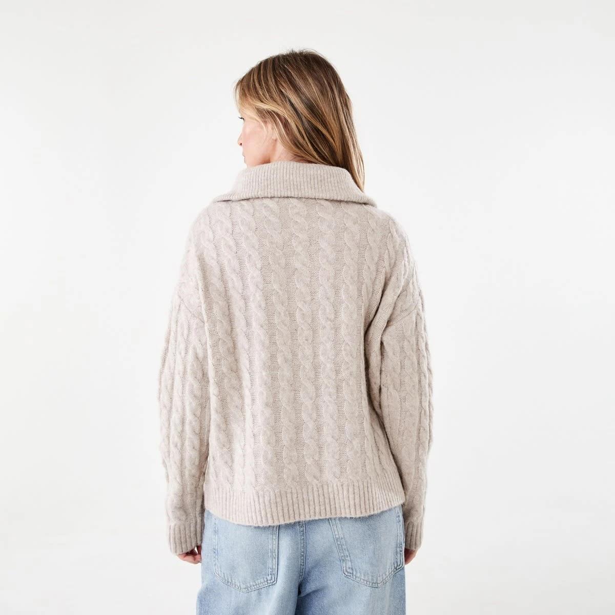3 Zip Neck Jumper Bge Otml, 3 of 5
