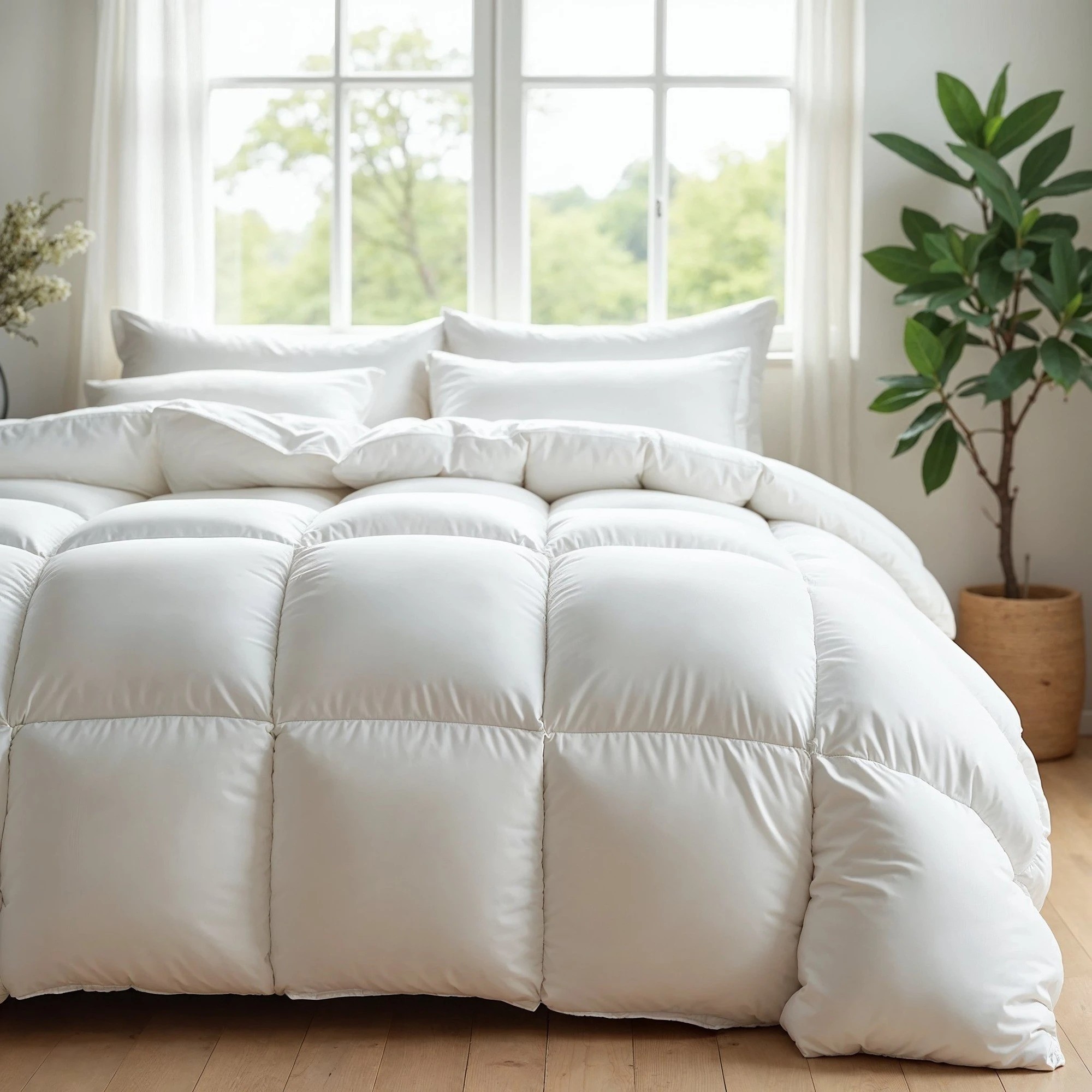 3 Royal Comfort 50% Goose Feather 50% Down 500GSM Quilt Duvet Deluxe Soft Touch - Queen Bed - White - Queen Bed - White, 3 of 5