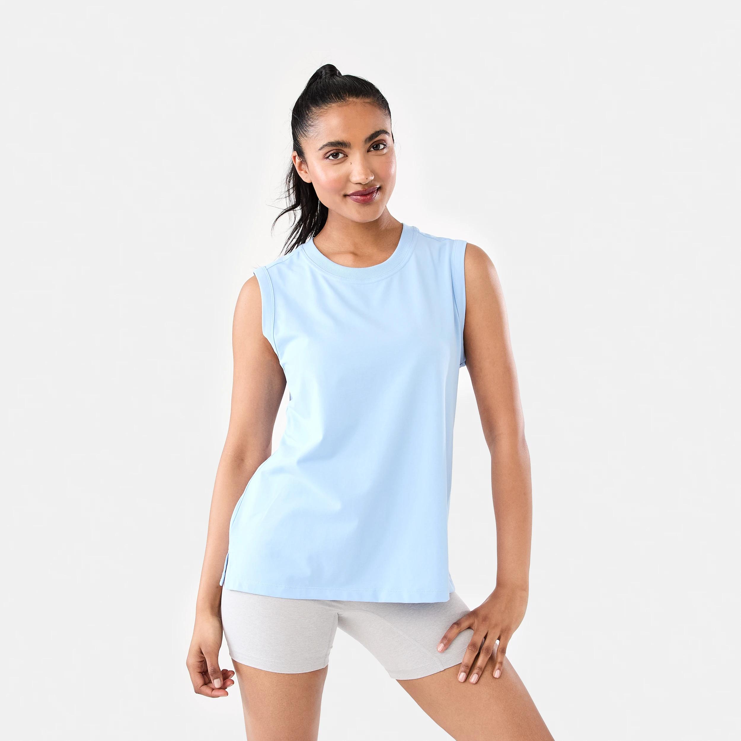 8 Active Womens Muscle Tank Blu Melody, 8 of 8