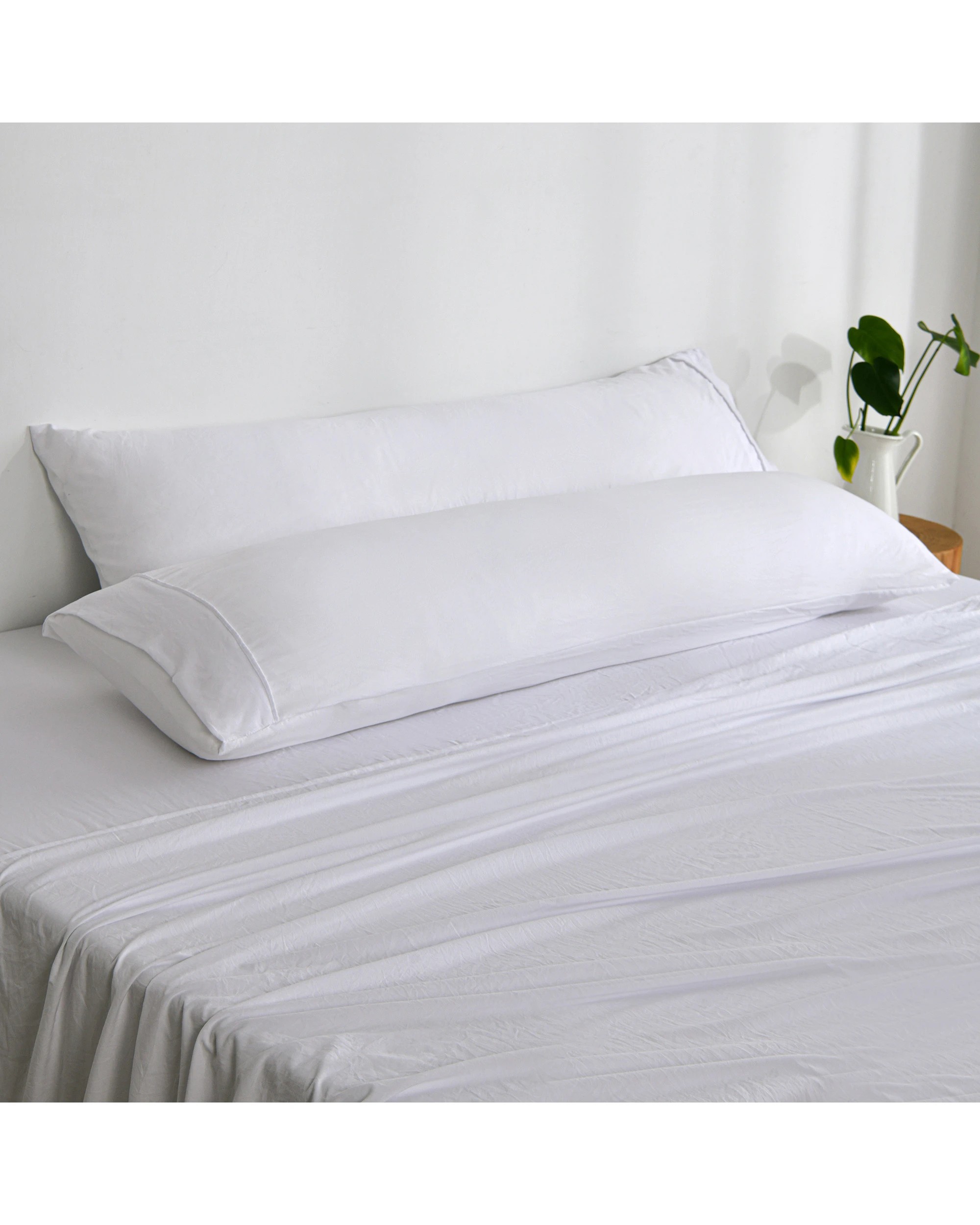 3 Dreamaker Superfine Washed Microfibre Body Pillowcase Twin Pack - White, 3 of 5