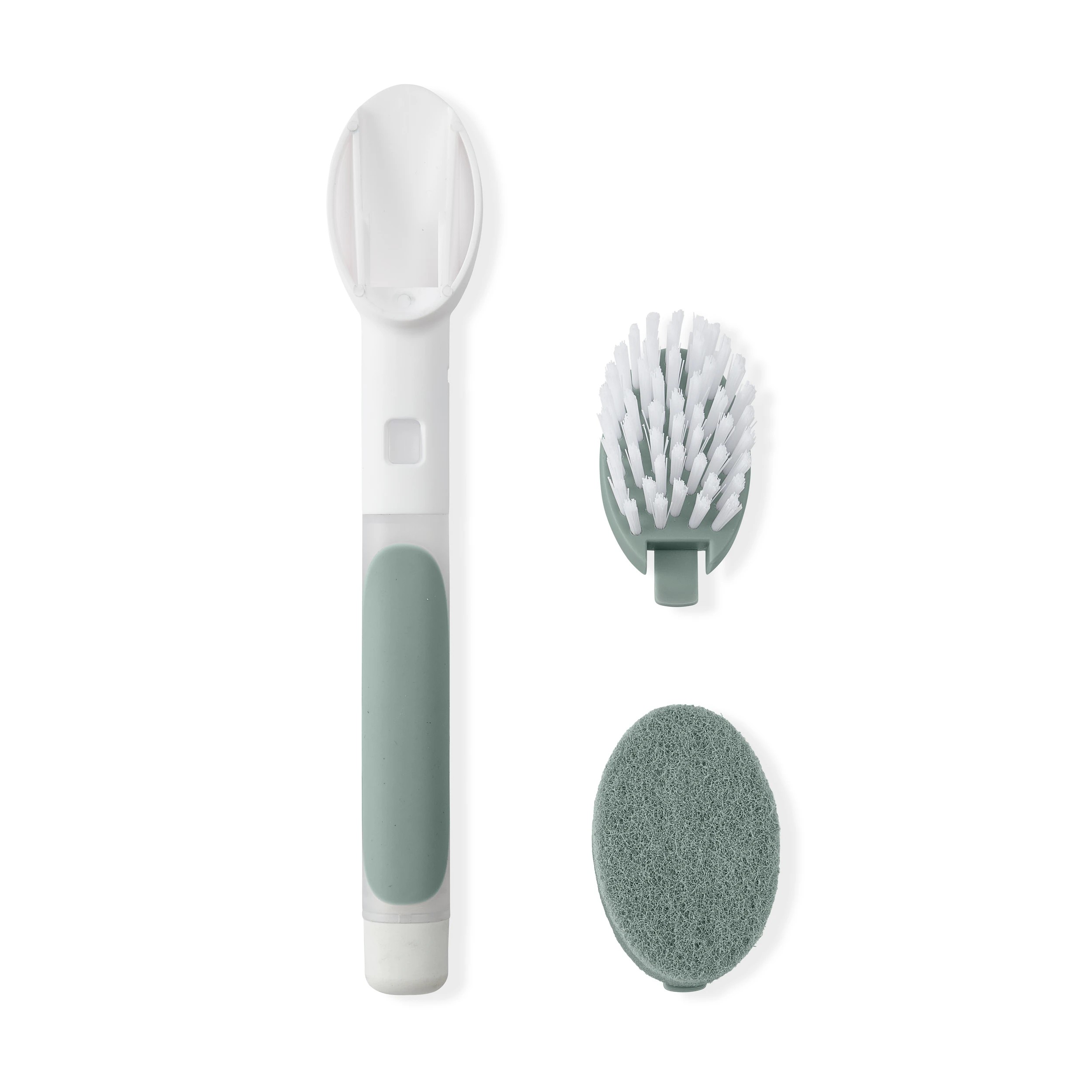 4 2-in-1 Dish Brush - White and Green, 4 of 7