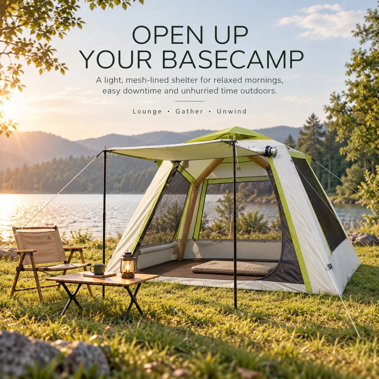 2 Weisshorn Inflatable Mesh Gazebo Tent, Air-Frame with Extendable Canopy - White, 2 of 10