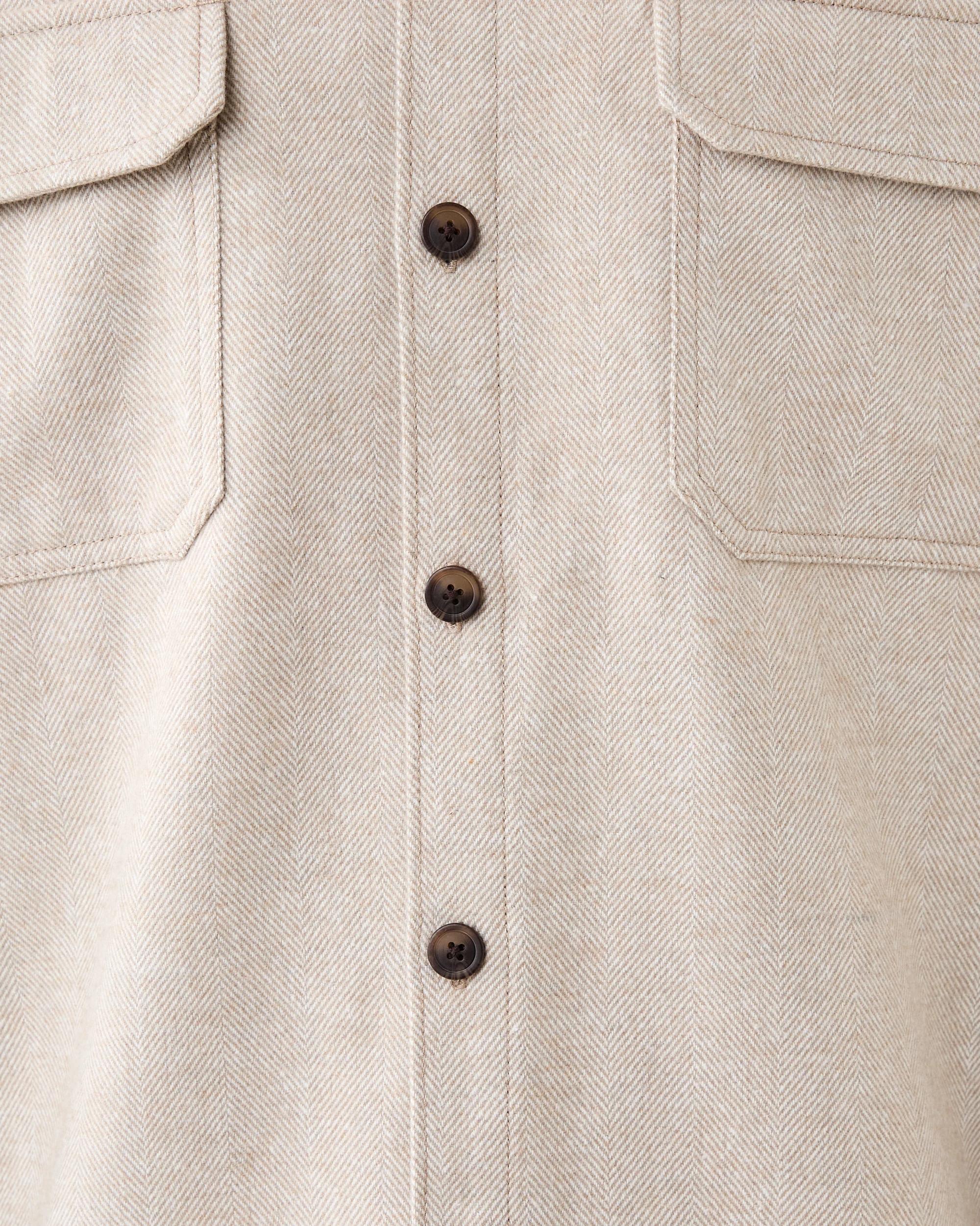 7 Long Sleeve Herringbone Shirt Bge Ntrl, 7 of 8