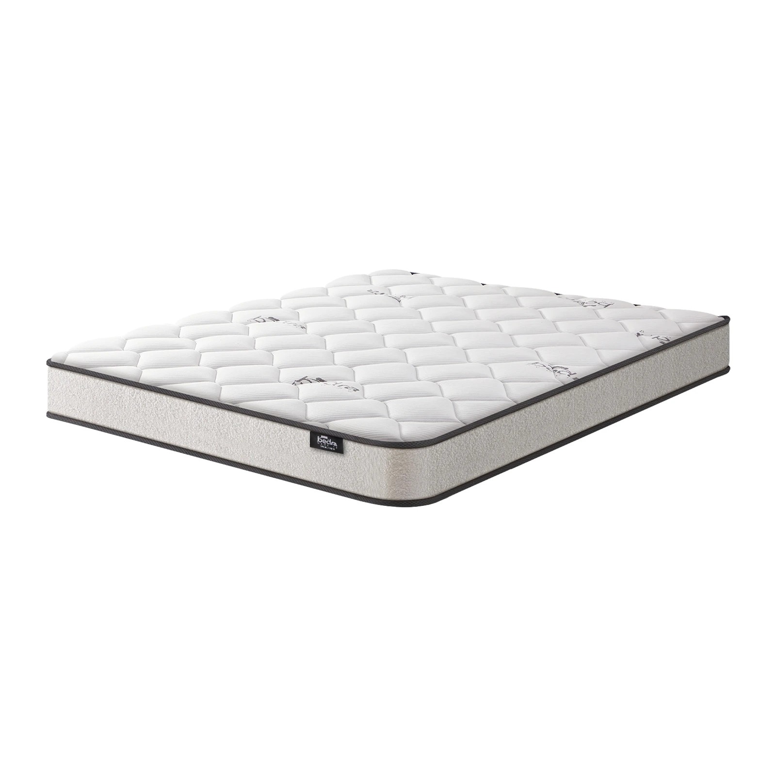 1 Bedra Bedding Double Mattress Bonnell Spring Bed Boucle Fabric 16cm
 - White, 1 of 7