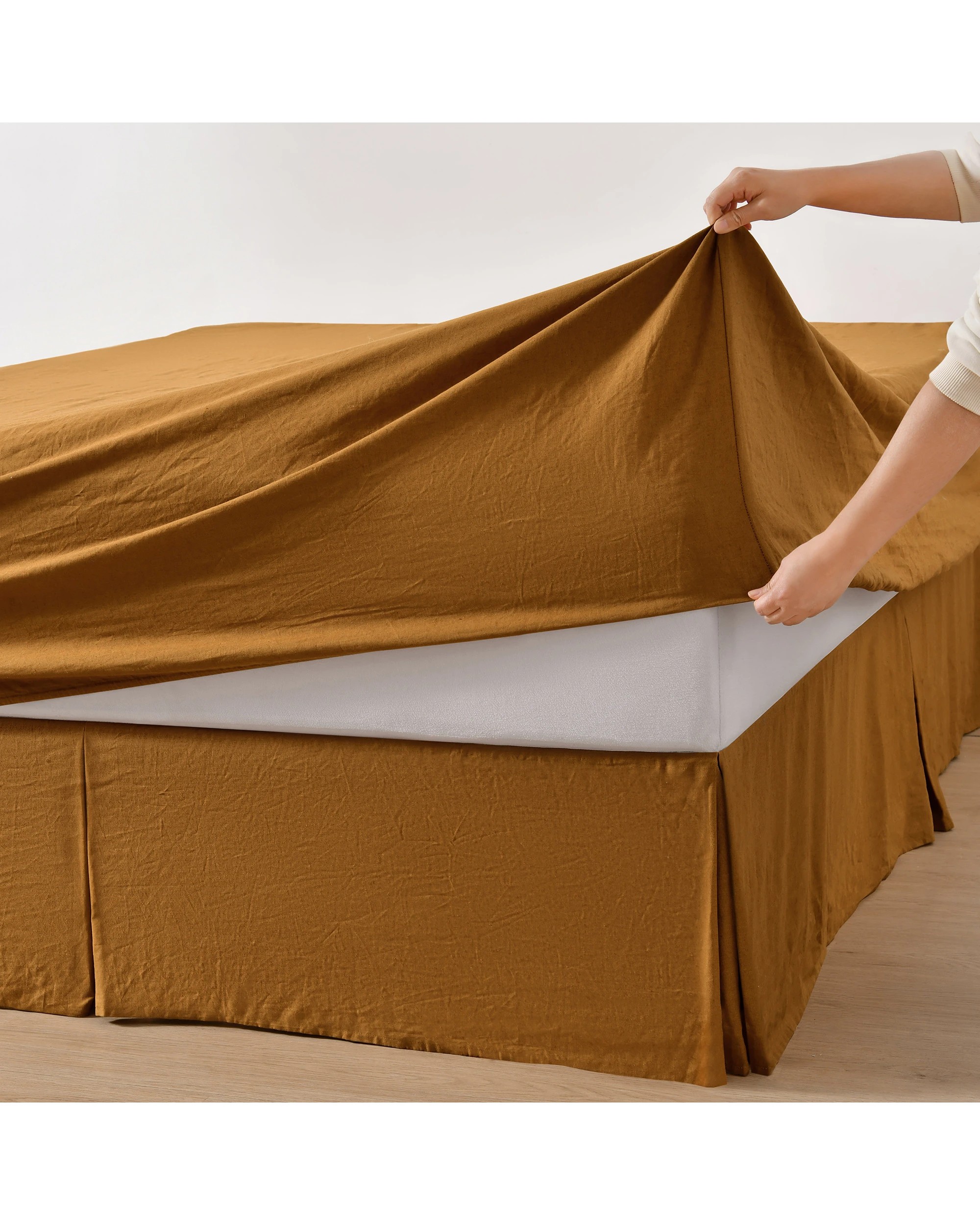 4 Dreamaker Linen Cotton Sheet Set - Super King Bed - Rust, 4 of 9