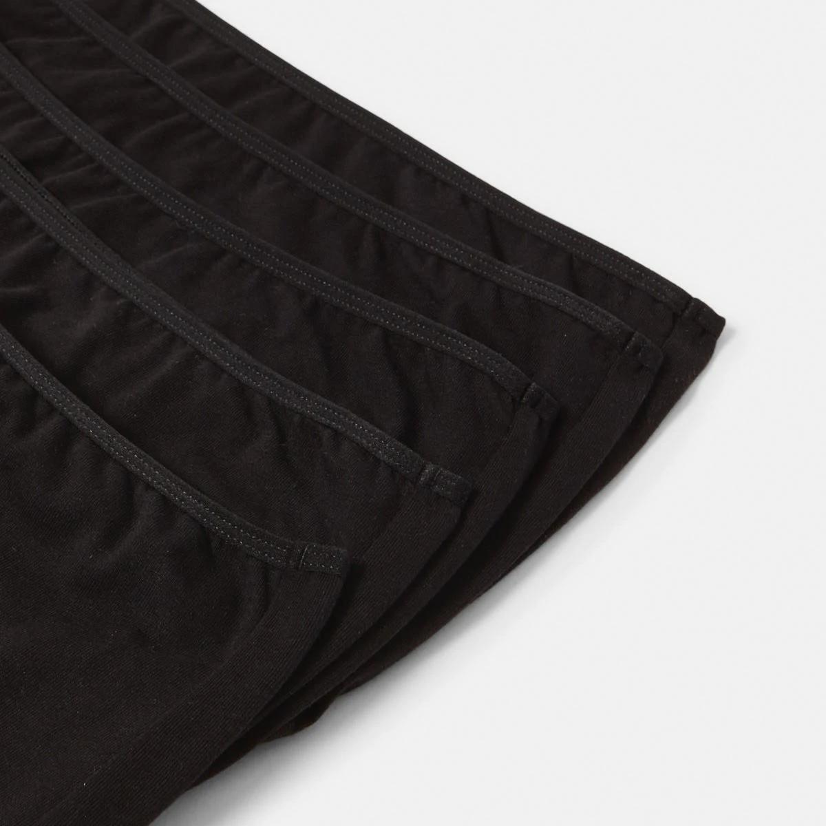 2 5 Pack Cotton Stretch Full Briefs BLACK, 2 of 6
