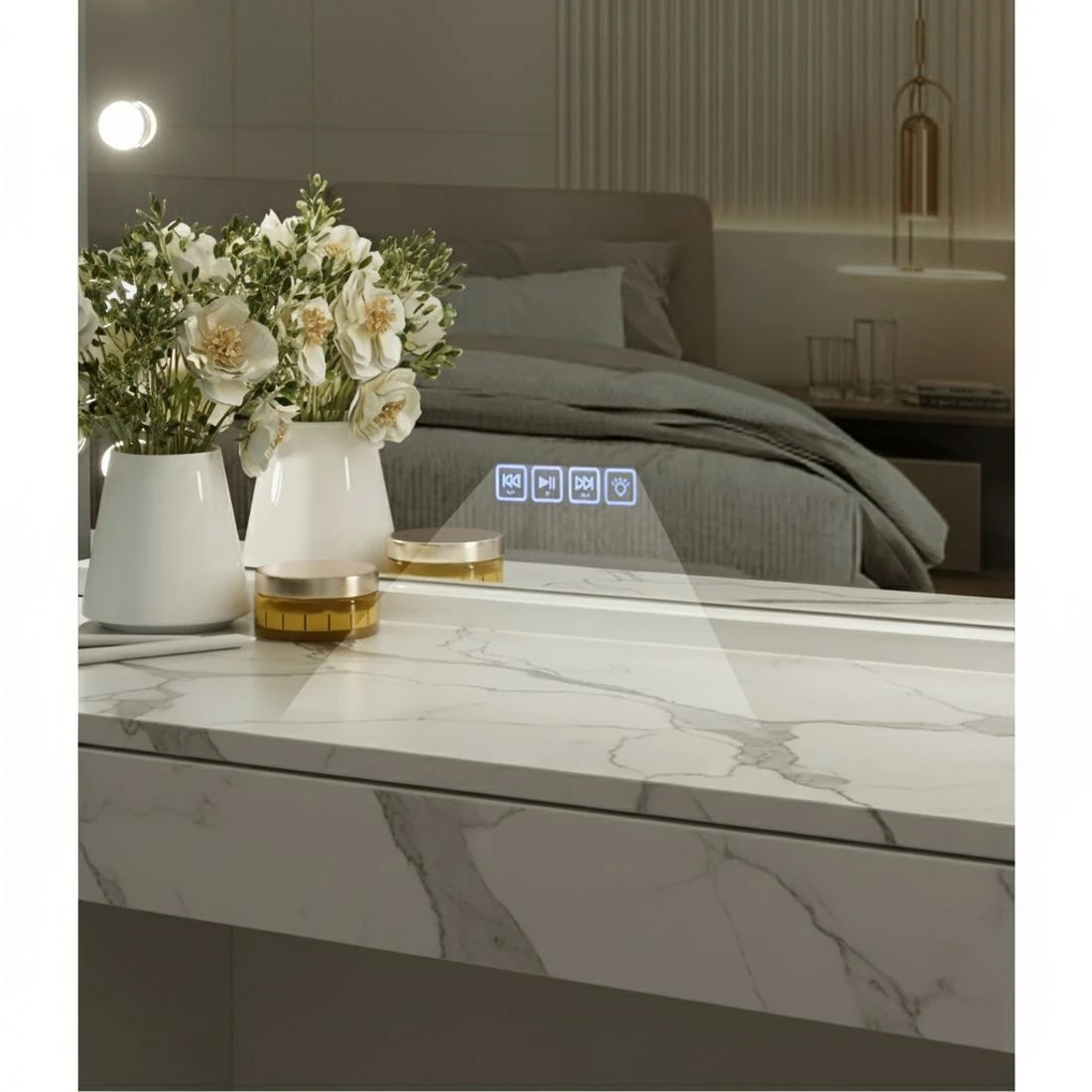 4 Embellir tooth Makeup Mirror 80x58cm Hollywood Vanity with LED Light Wall - Multi, 4 of 6