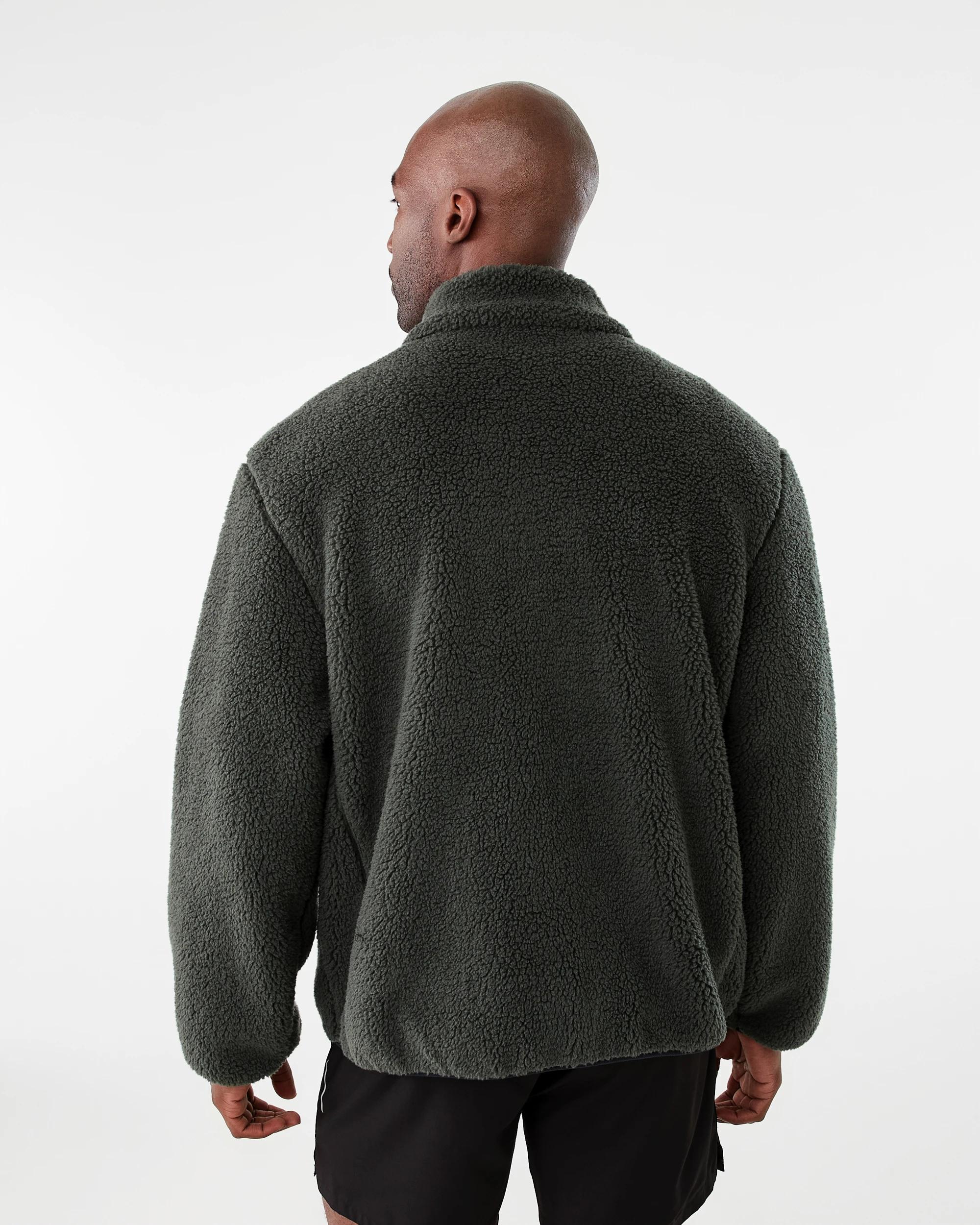4 Active Mens Outdoor Oversized Sherpa Jacket Deepst Grn, 4 of 7