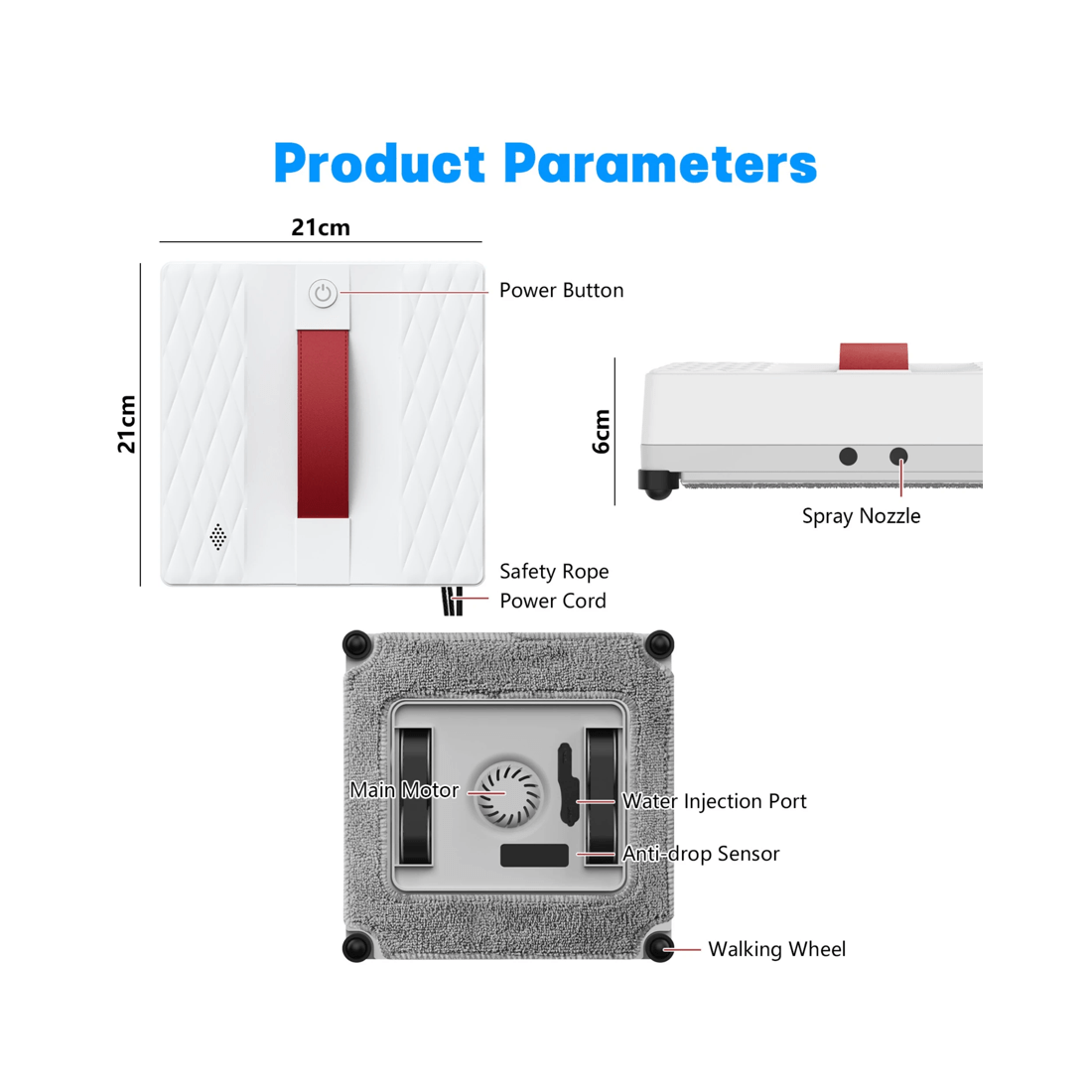 4 Advwin 3800pa Window Cleaner Robot, With Dual Water Spray, Remote & App Control, For Glass Door & Tile, 4 of 7