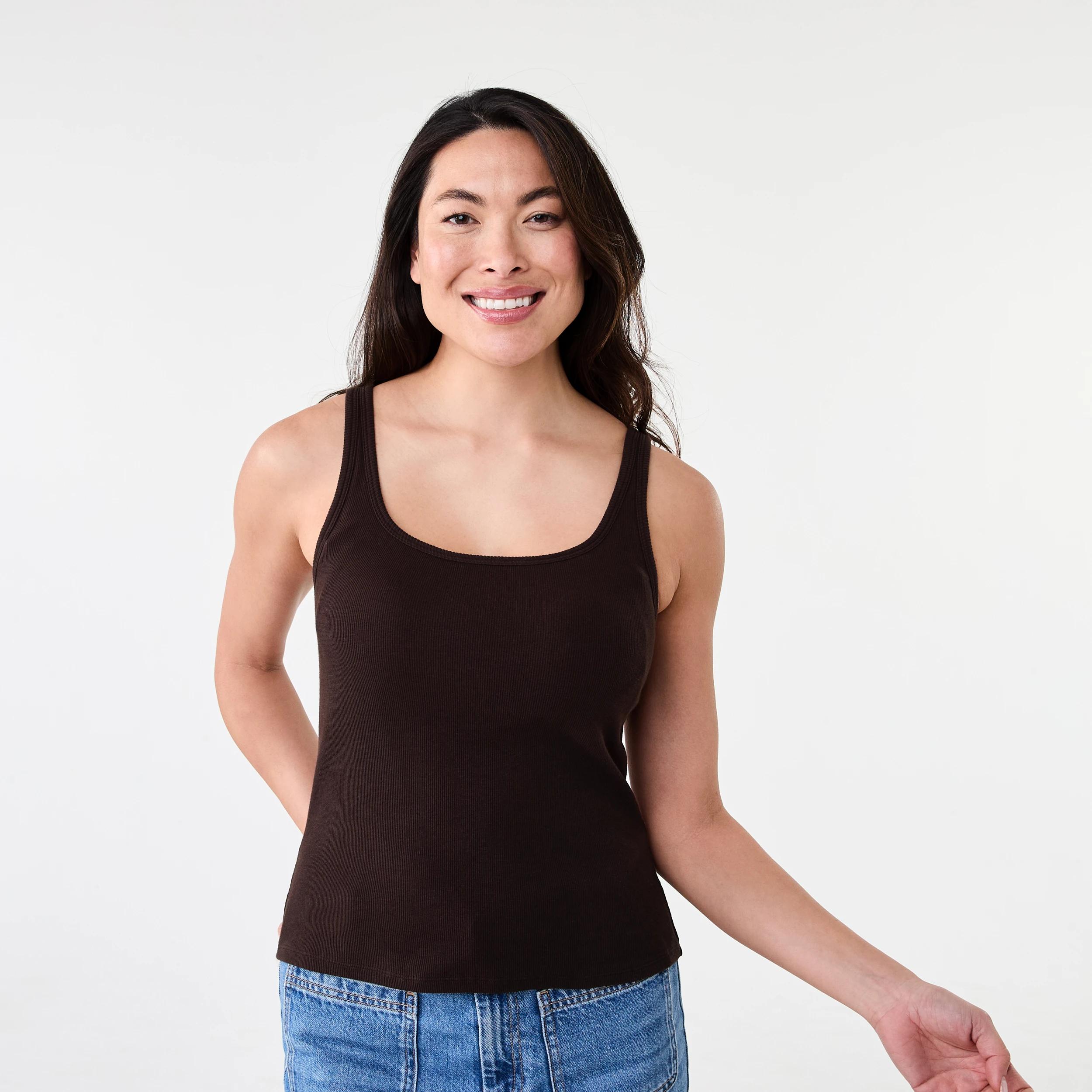 1 Sleeveless Shelf Bra Cami Choc Plum, 1 of 5