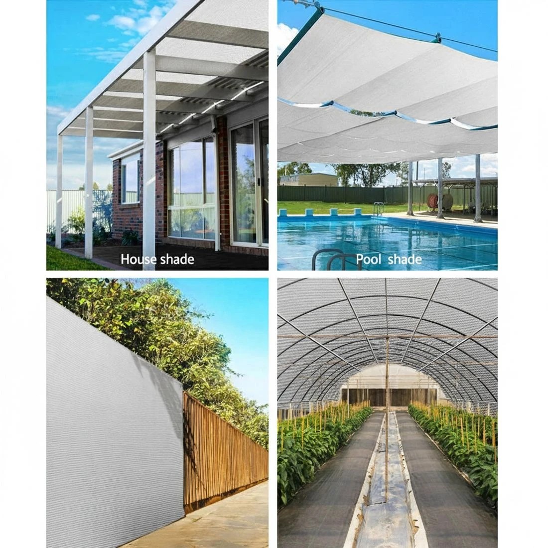 2 Instahut 50% Shade Cloth 1.83x10m Shadecloth Wide Heavy Duty - White, 2 of 5