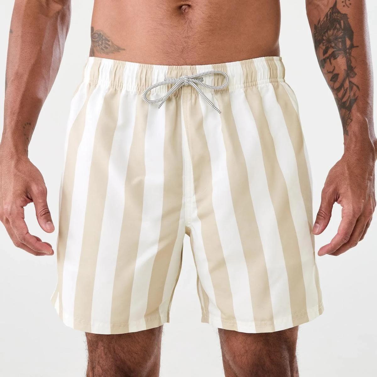 1 Core Print Swim Shorts VACATION STRIPE NEUTRAL BEIGE, 1 of 6