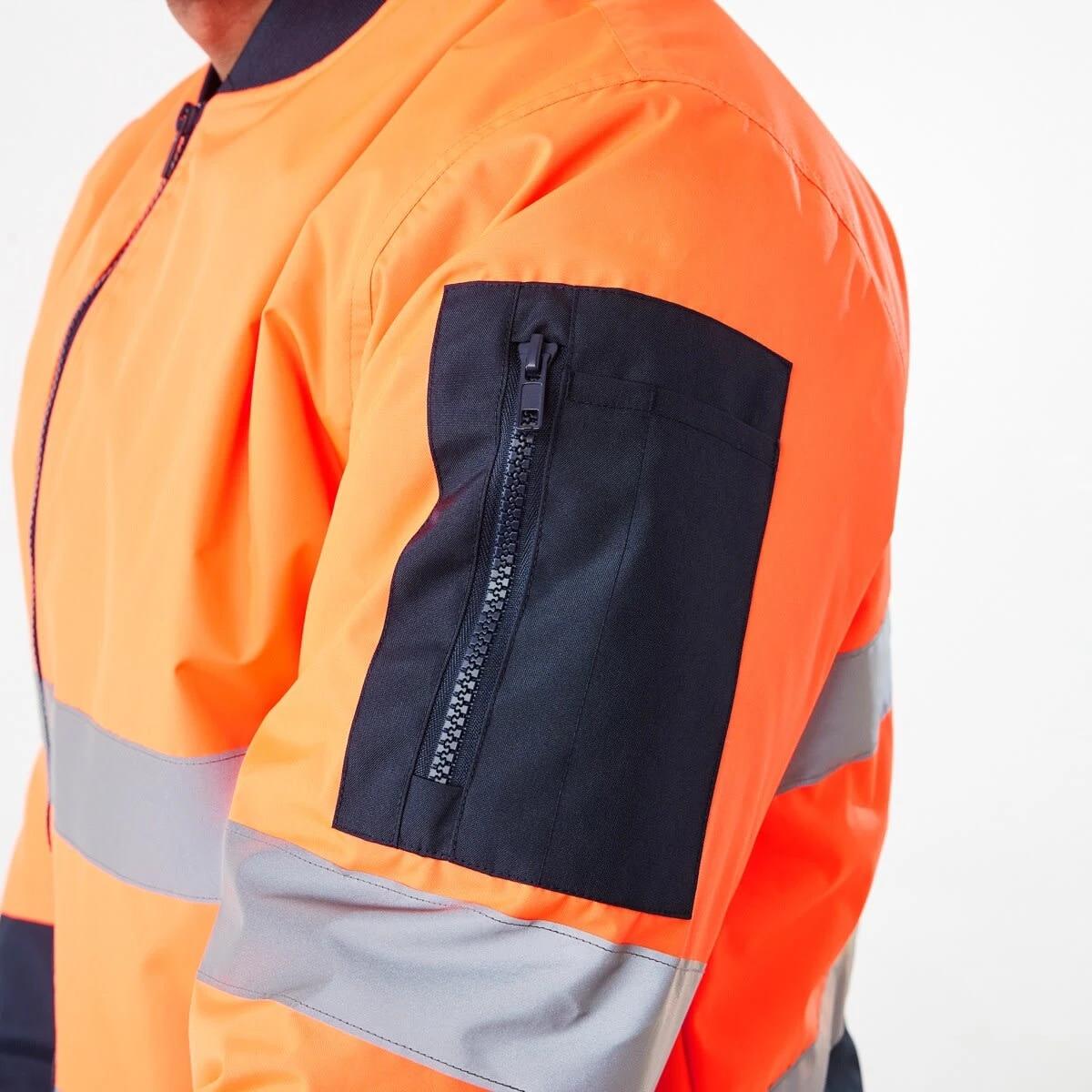 8 Hi-Visibility Reflective Padded Bomber Jacket Orange, 8 of 8