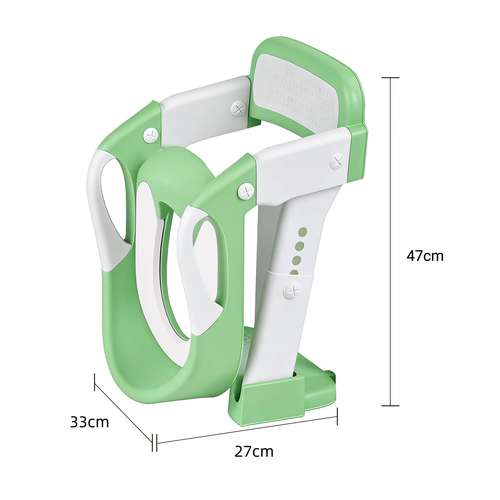 9 Advwin Foldable 2-in-1 Toddler Potty Training Seat with Stool Ladder Height Adjustable Toilet Training Seat - Green, 9 of 10