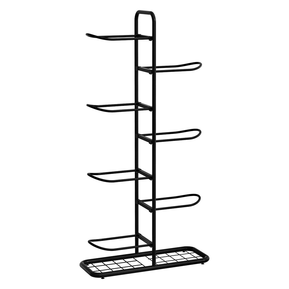 1 Everfit Ball Storage Rack Sports Equipment Organizer 7-Tier Holder for Garage - Black, 1 of 6