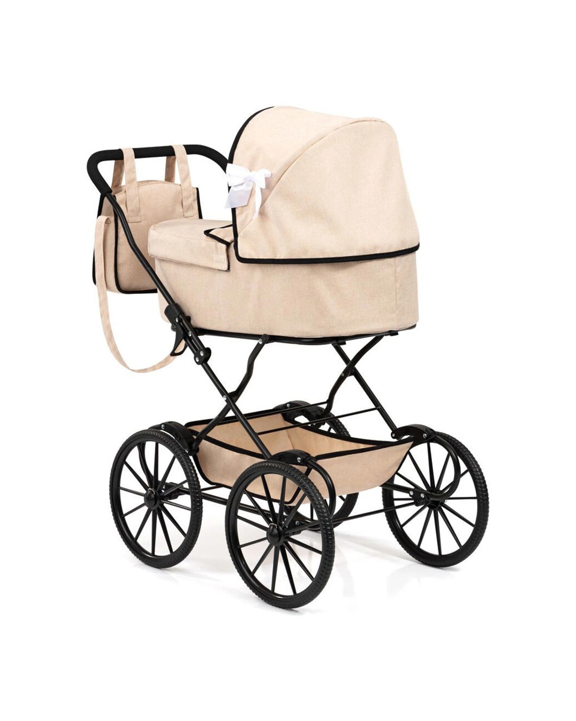 4 BAYER Doll Push Pram Kids Doll Stroller Childrens Doll Carriage Foldable
 - beige, 4 of 5