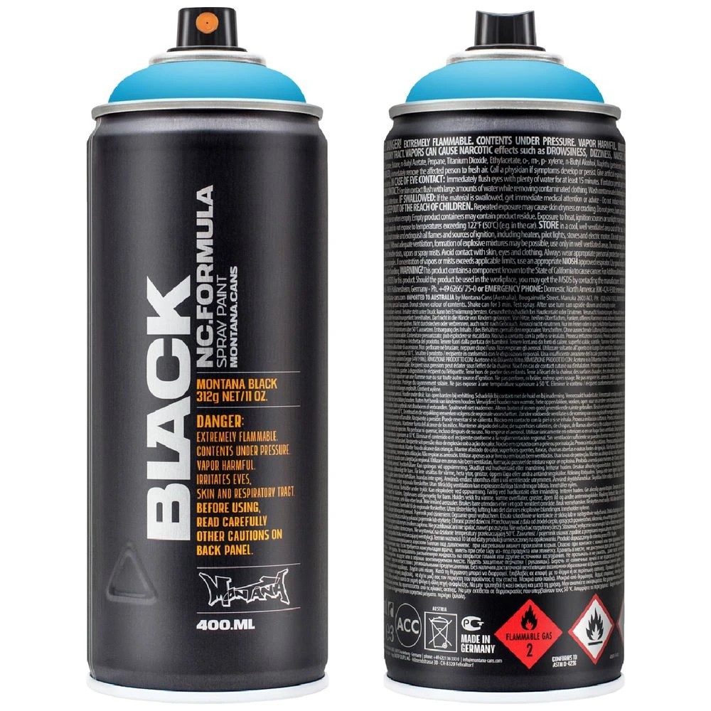 1 Montana BLACK Spray Paint 400 mL Light Blue, 1 of 2