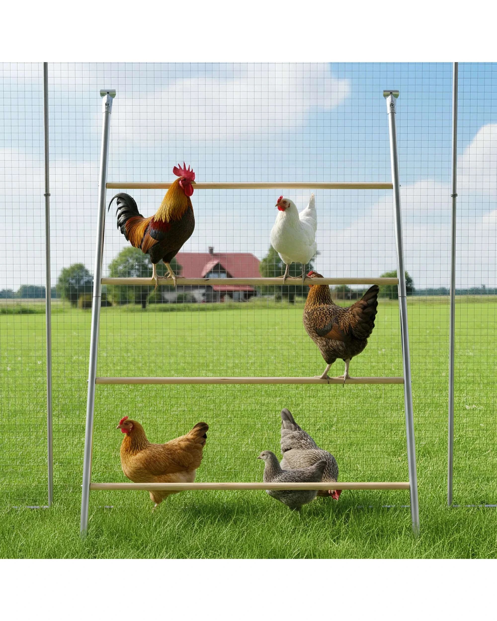 2 Advwin Chicken Roosting Perch Large Chicken Perch Roosting Ladder Bars for Coop, 2 of 7