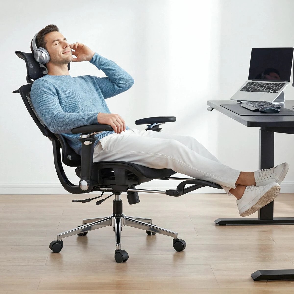 4 AUSWAY Mesh Office Chair Ergonomic High Back Comfortable, 4 of 7
