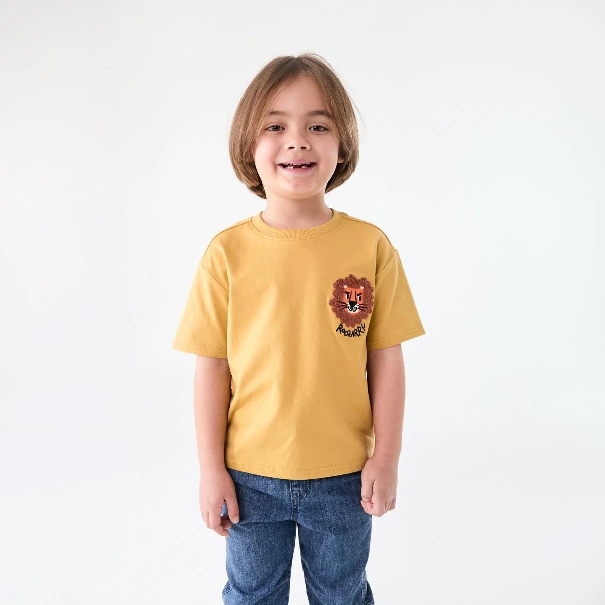 1 Boucle T-shirt SMALL LION FACE YELLOW OCHRE, 1 of 6