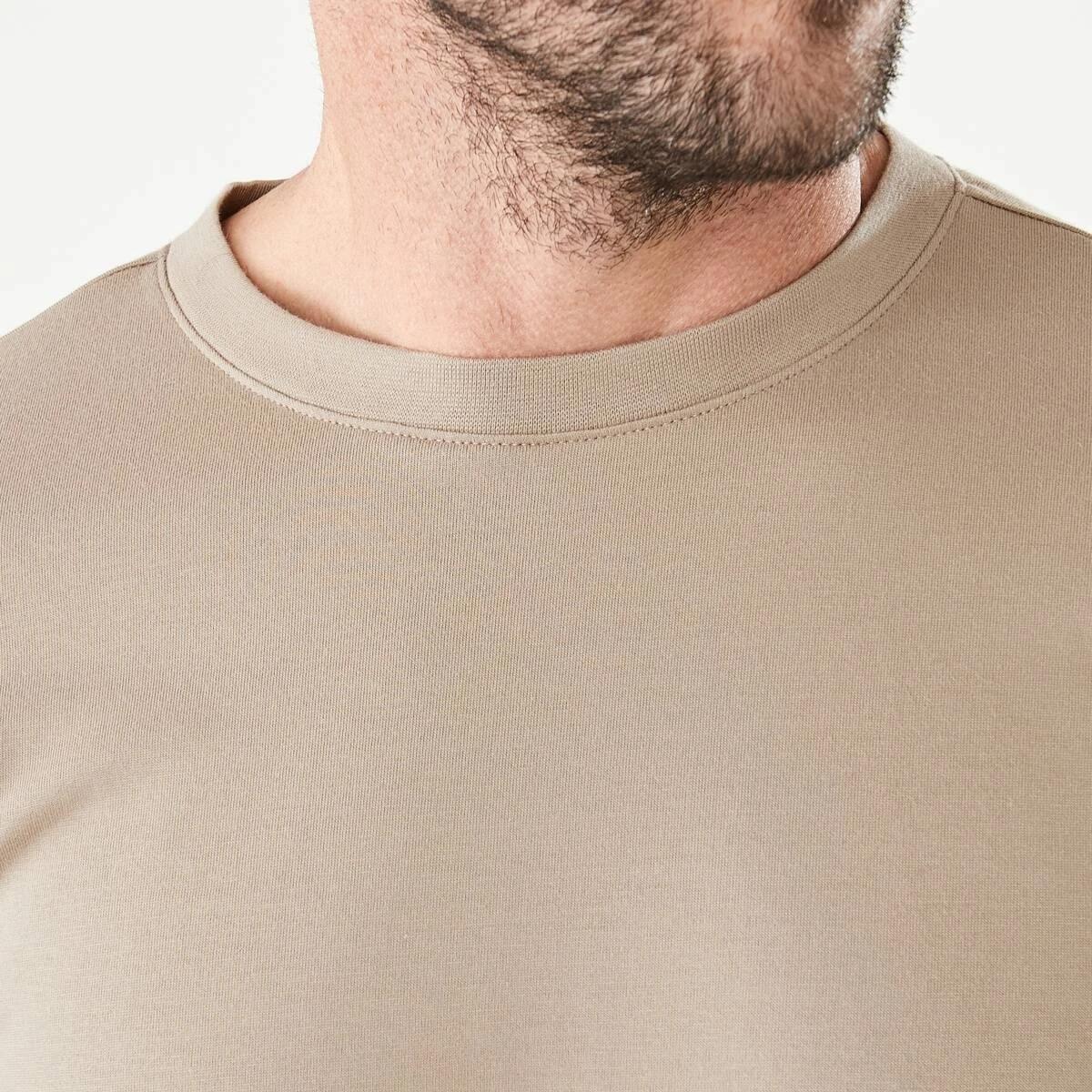 5 Australian Cotton Crew Neck T-shirt WARM SAND, 5 of 5