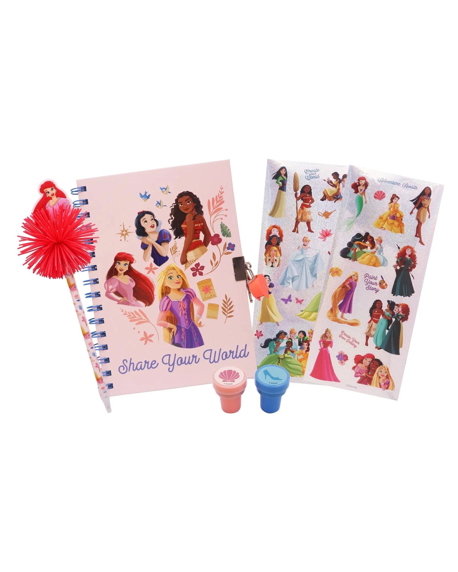 2 Disney Princesses Lockable Diary - Multi, 2 of 3
