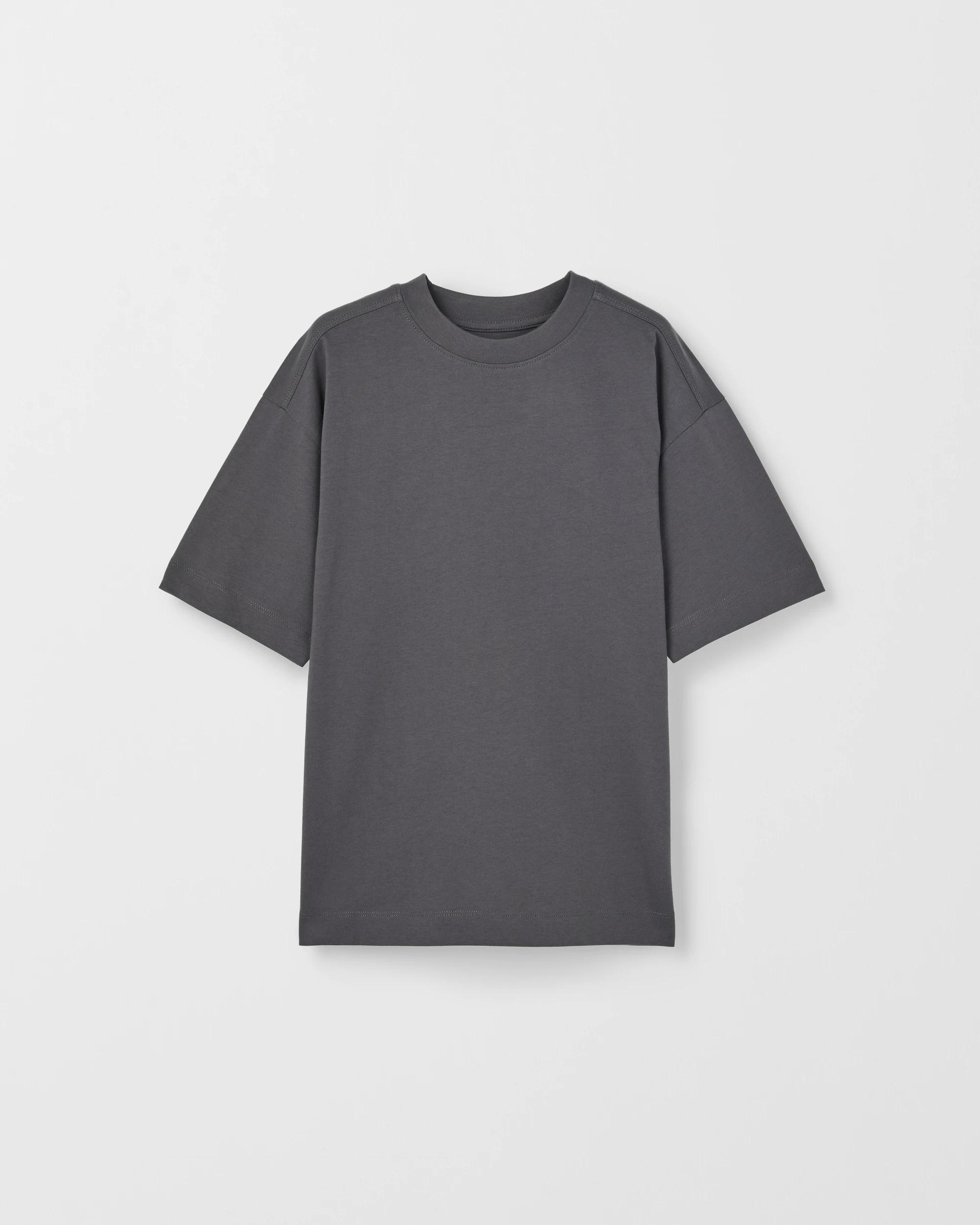 1 Target Kids Australian Cotton Oversized Plain T-Shirt CHARCOAL, 1 of 2