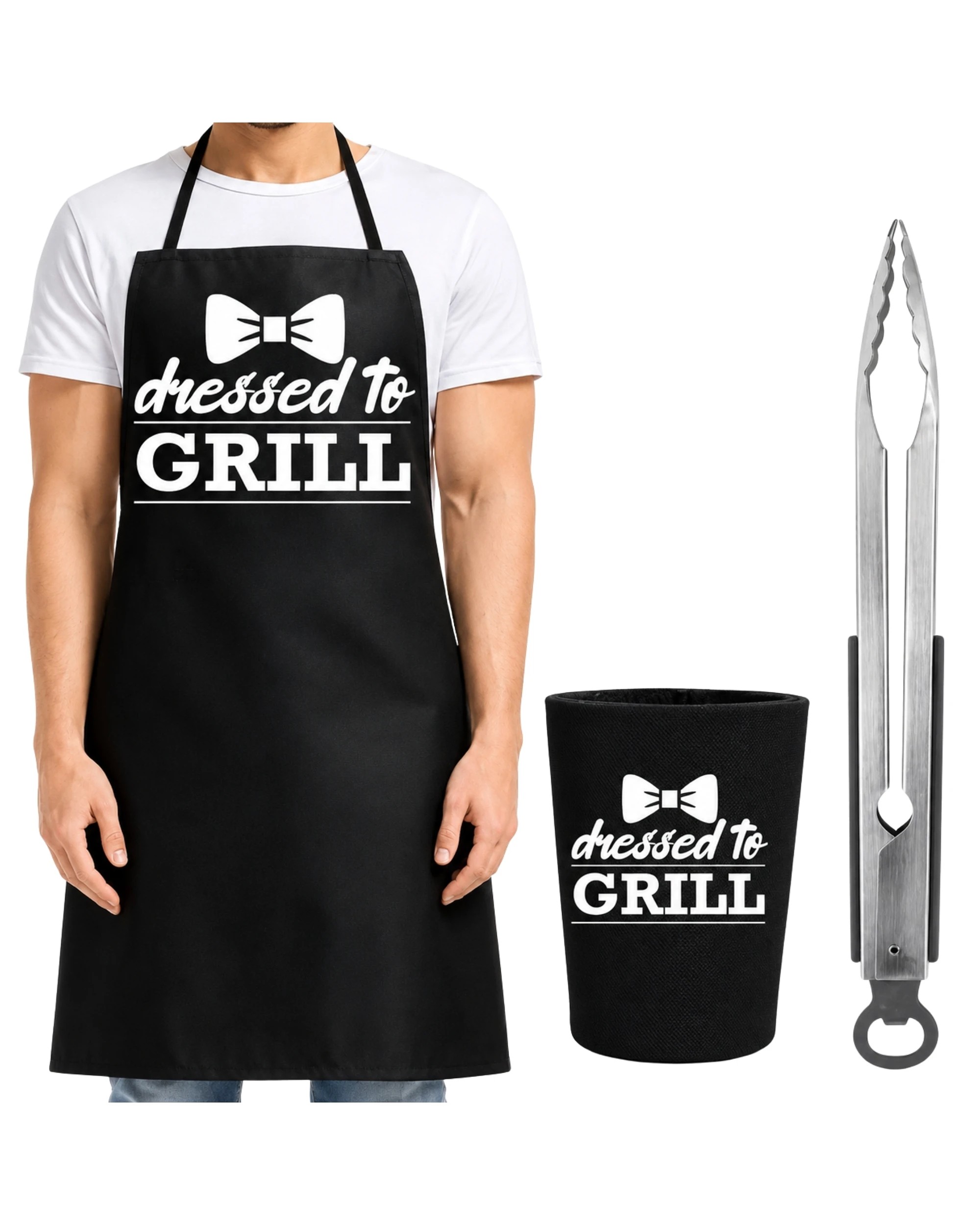 1 Gold Star Dressed To Grill BBQ Kit - Black, 1 of 3