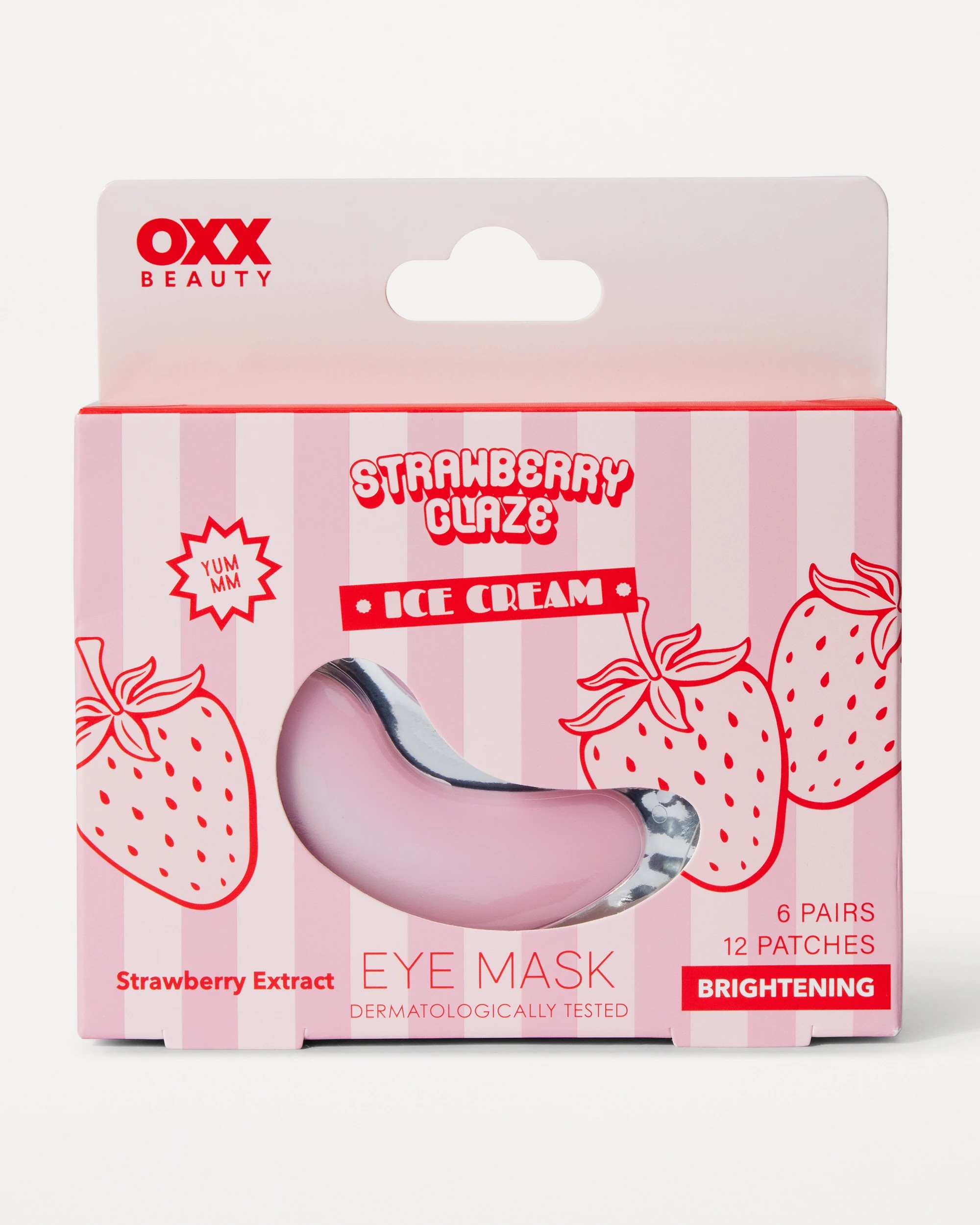 1 OXX Beauty 12 Piece Strawberry Glaze Ice Cream Eye Mask - Strawberry Extract, 1 of 3