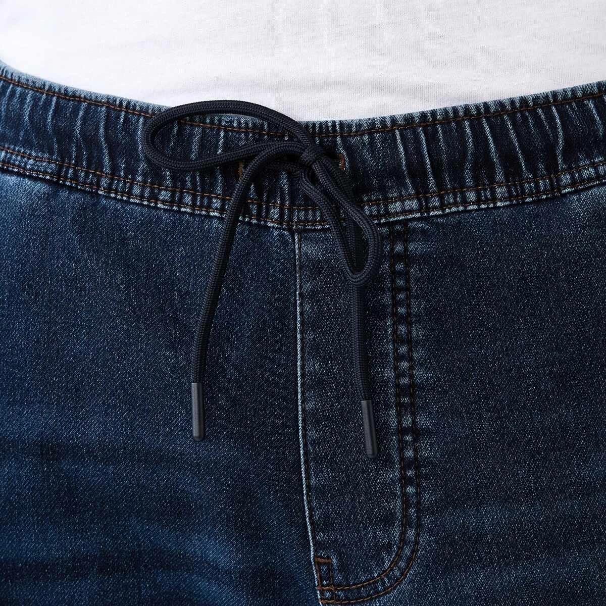 4 Cuffed Denim Joggers DARK BLUE WASH, 4 of 5