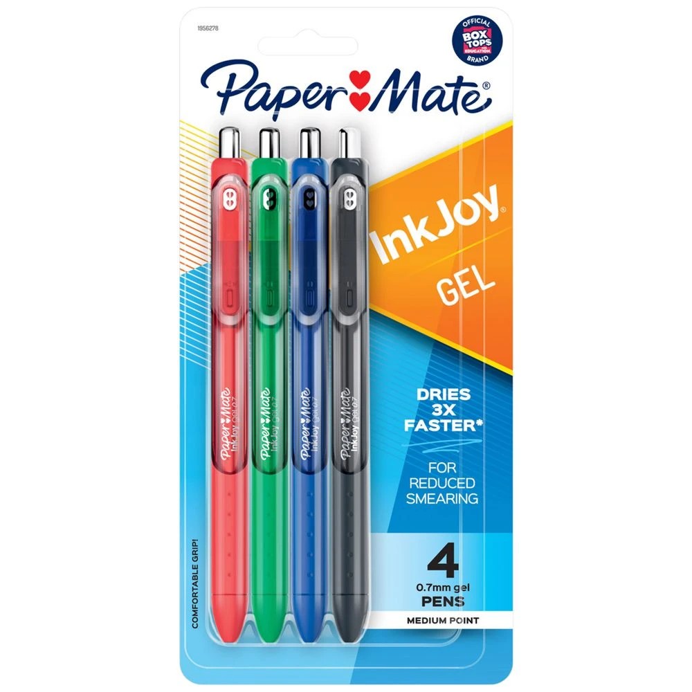 1 Paper Mate InkJoy Gel Pens 0.7mm Assorted 4 Pack, 1 of 9
