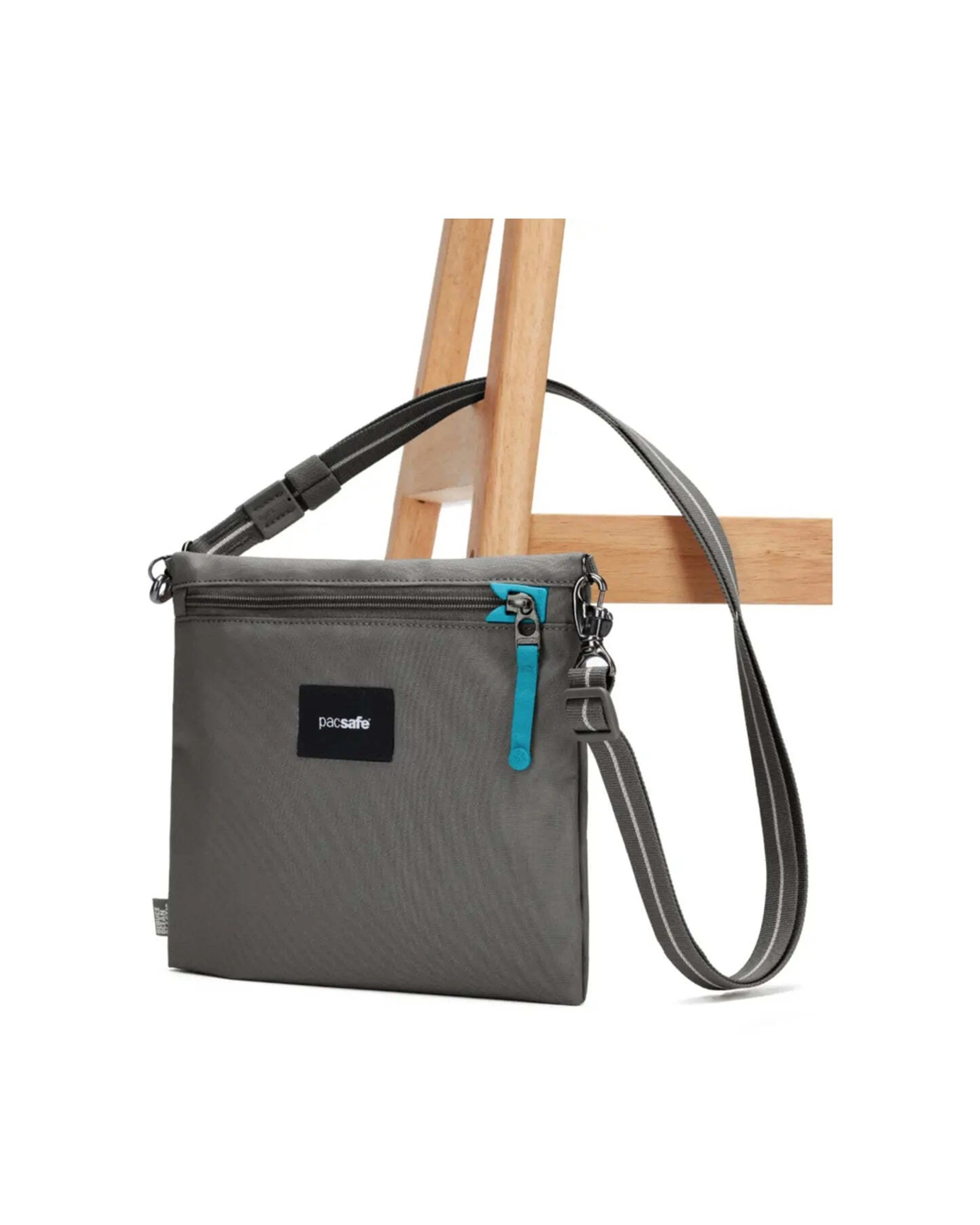 7 Pacsafe Go Anti-Theft Crossbody Pouch Convertible Strap Recycled Polyester Stone - Grey, 7 of 8