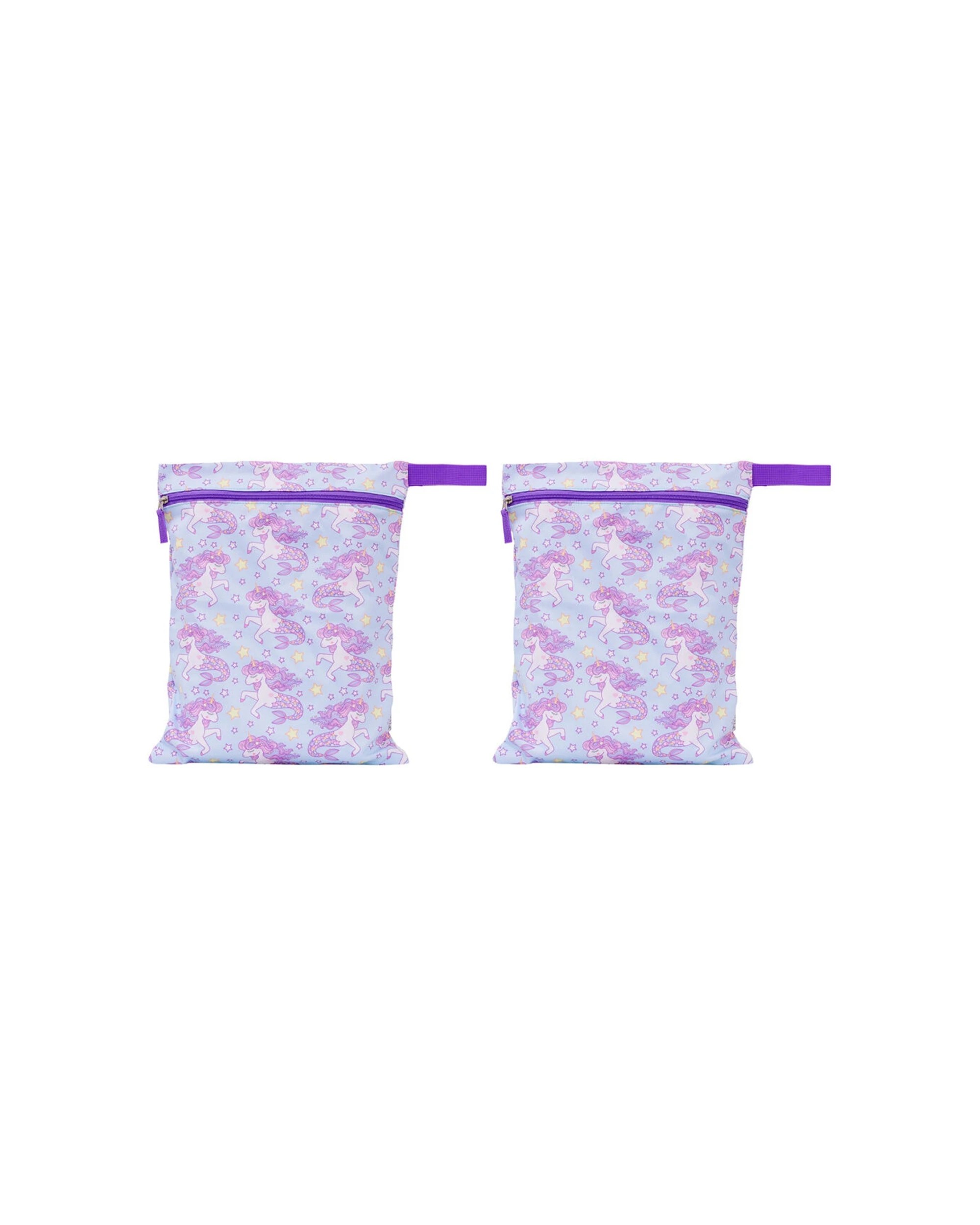 1 Splosh 2PK Out & About Mermicon Waterproof Kids Children Wet Bag Set 40x30cm - Purple, 1 of 6