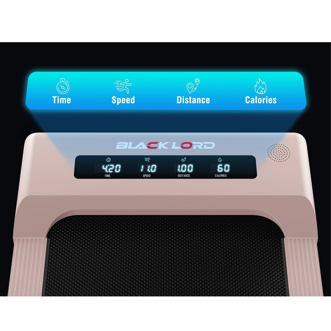 6 Black Lord Treadmill Electric Walking Pad Under Desk Foldable 40cm Belt - Pink, 6 of 10