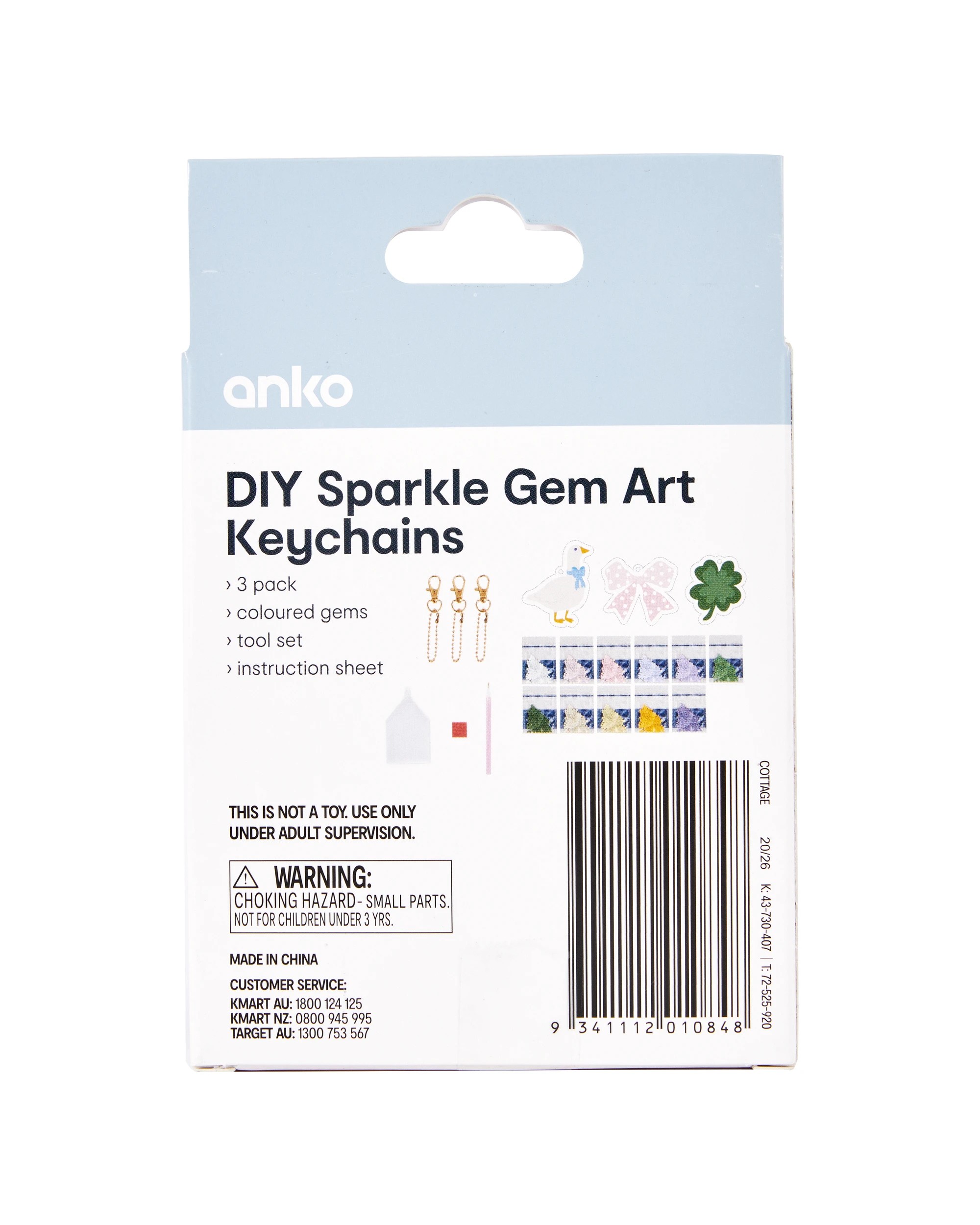 3 DIY Sparkle Gem Art Keychains - Cottage, 3 of 3