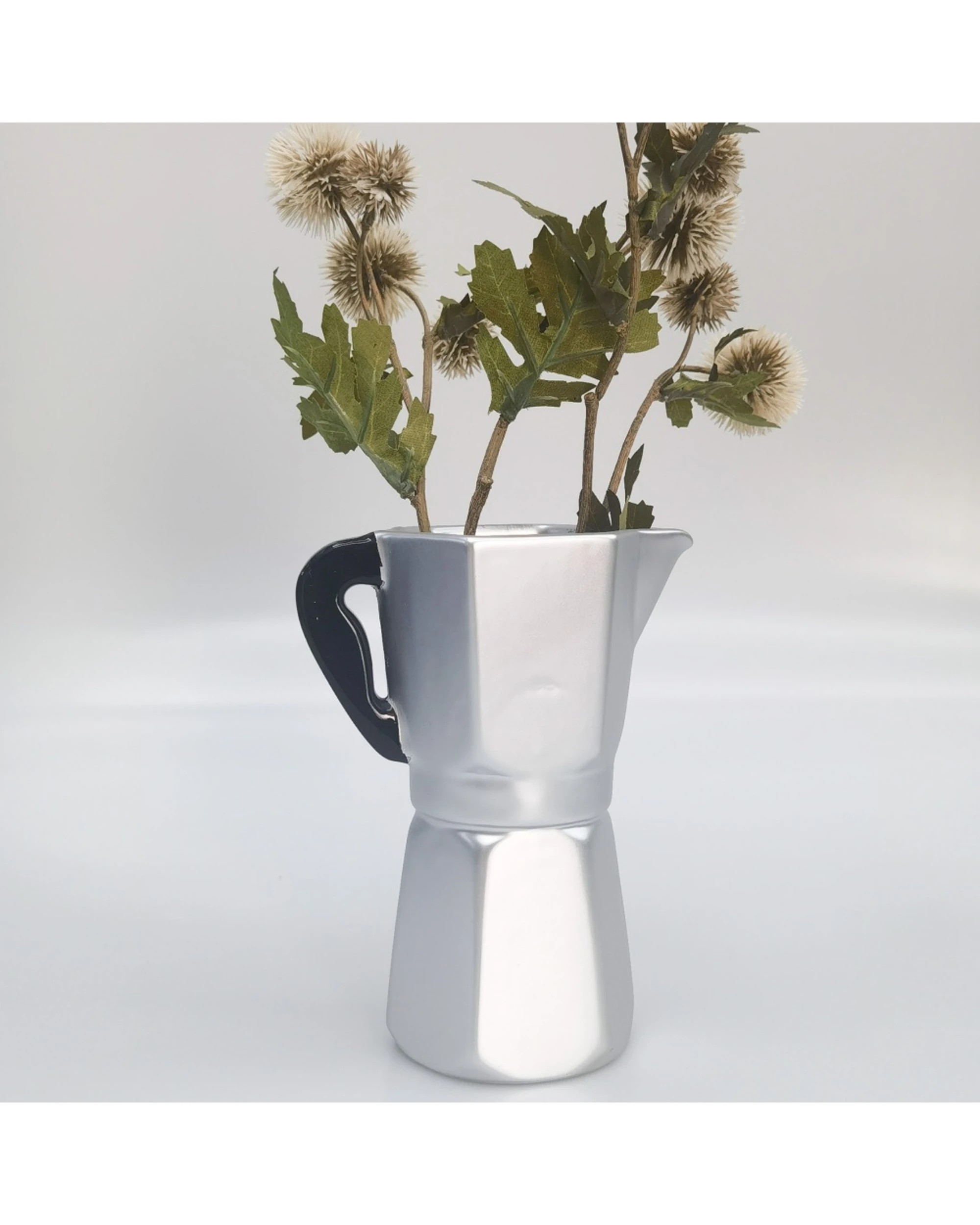 Urban Products Coffee Pot Vase Octagonal Metallic Finish 16cm Metal ...