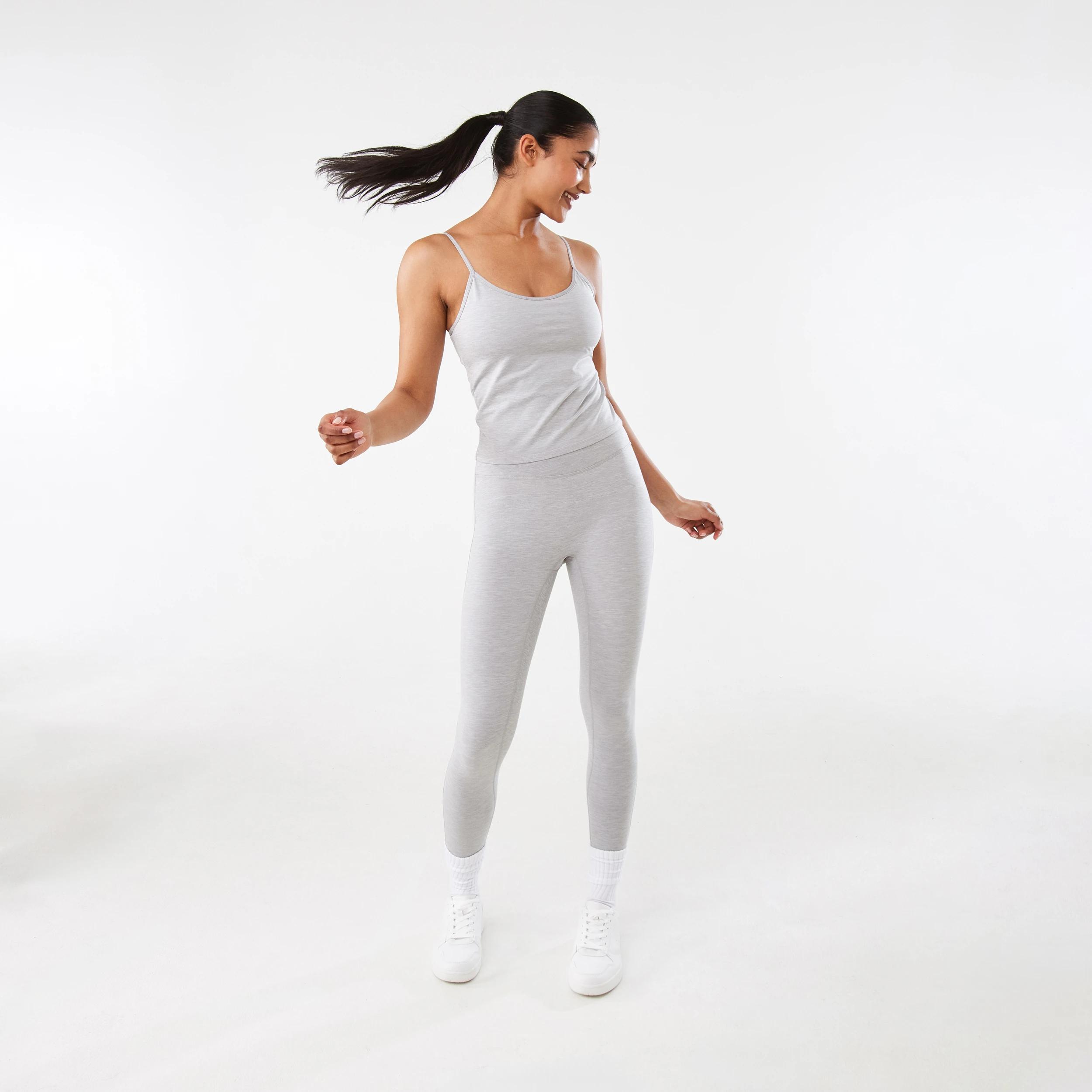 2 Active Womens Soft Touch Leggings Grey Marle, 2 of 6