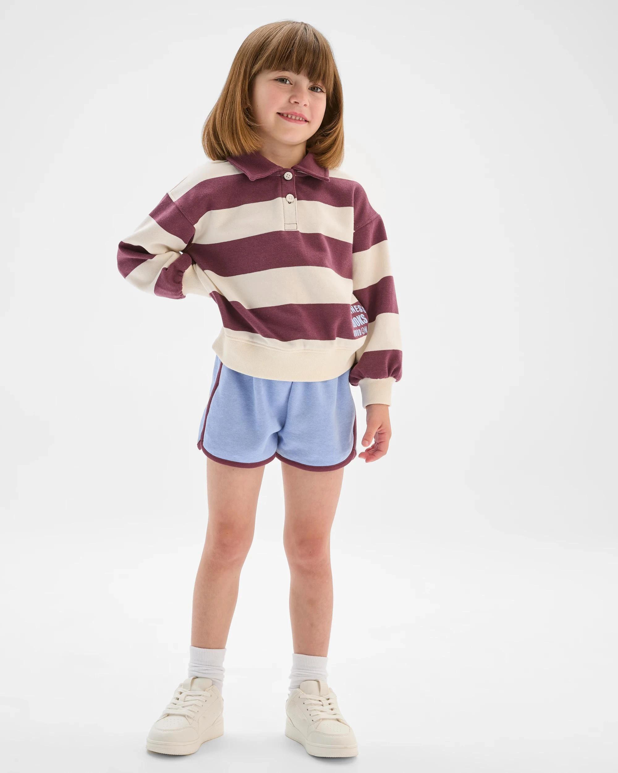 2 Target Australian Cotton Blend Fleece Top and Short 2 Piece Set PURPLE/BLUE STRIPE, 2 of 6