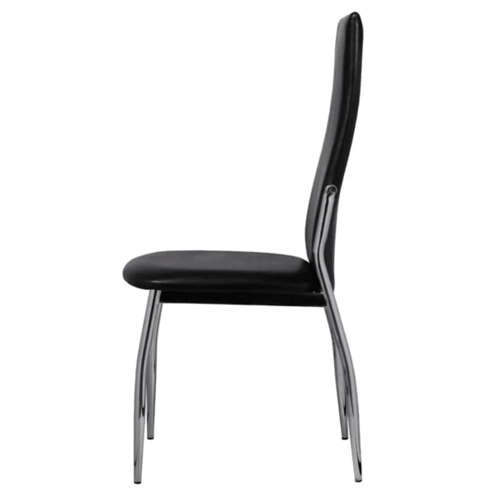 4 Vidaxl Dining Chair Pu/faux Leather - Black, 4 of 7