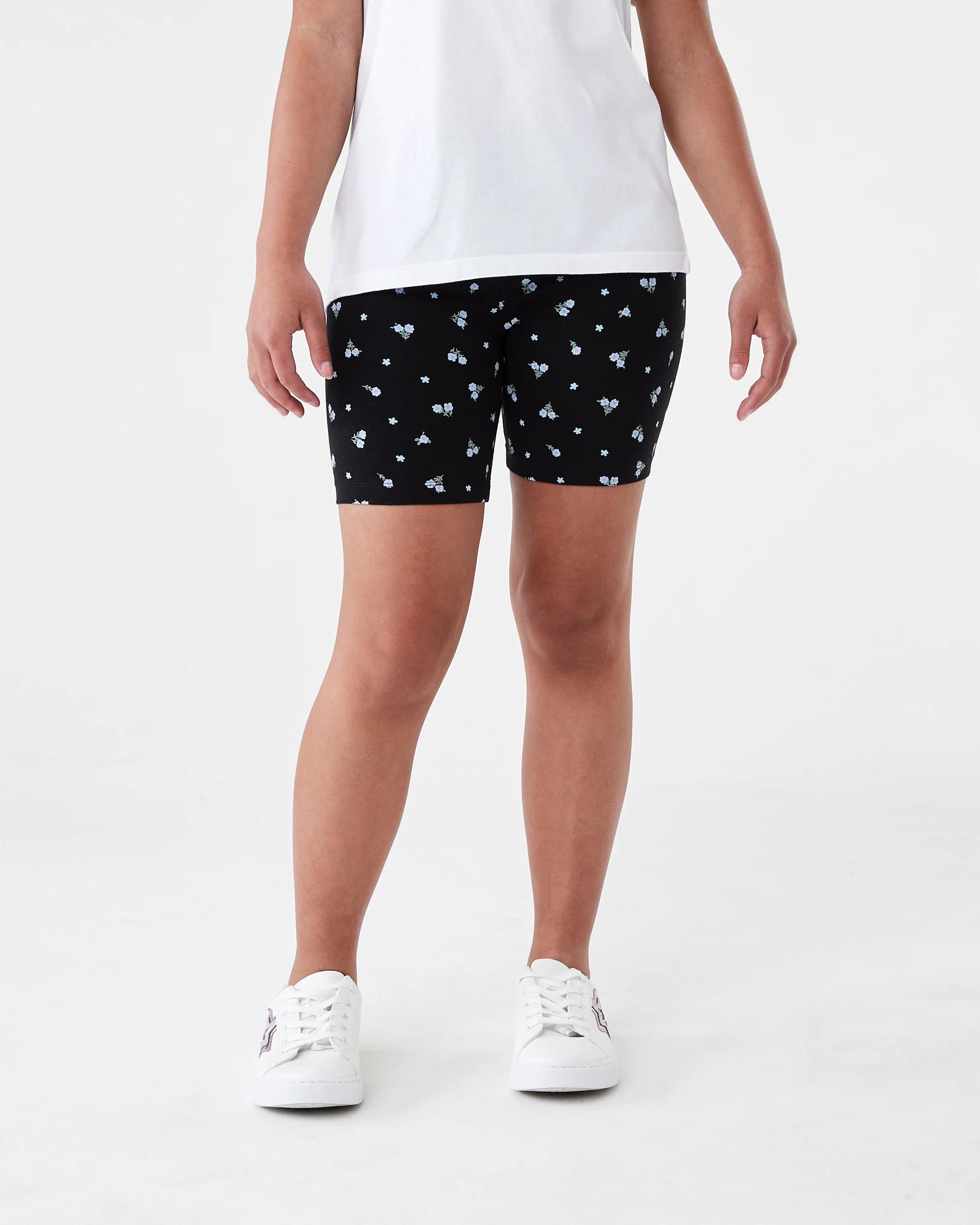 1 Print Bike Shorts Blk Floral, 1 of 6