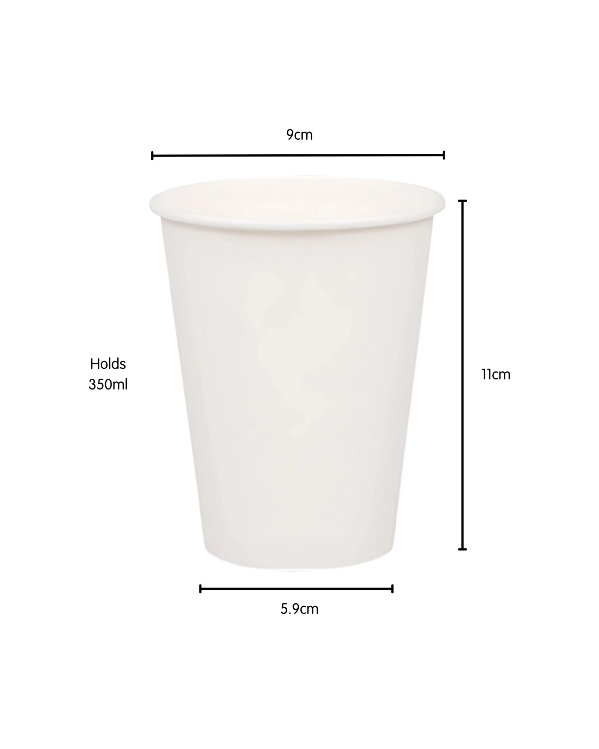 2 Partyware Coffee Cups Single Wall 350ml Pack of 50 - White, 2 of 3
