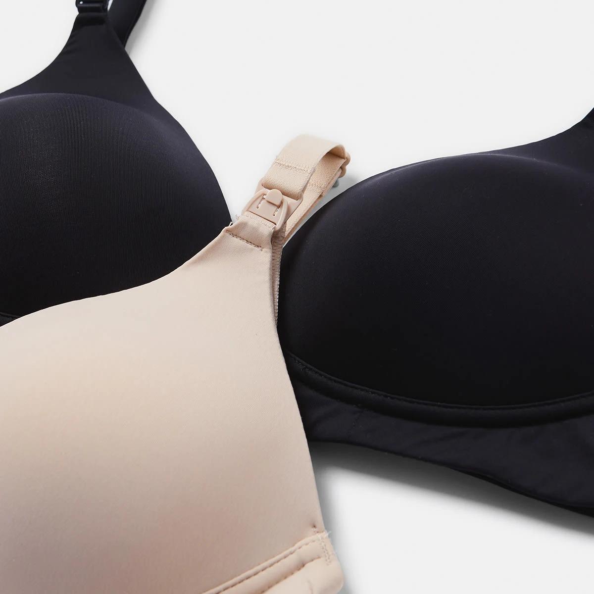 2 2 Pack Maternity Wirefree T-shirt Bra BLACK, SOFT SAND BEIGE, 2 of 8