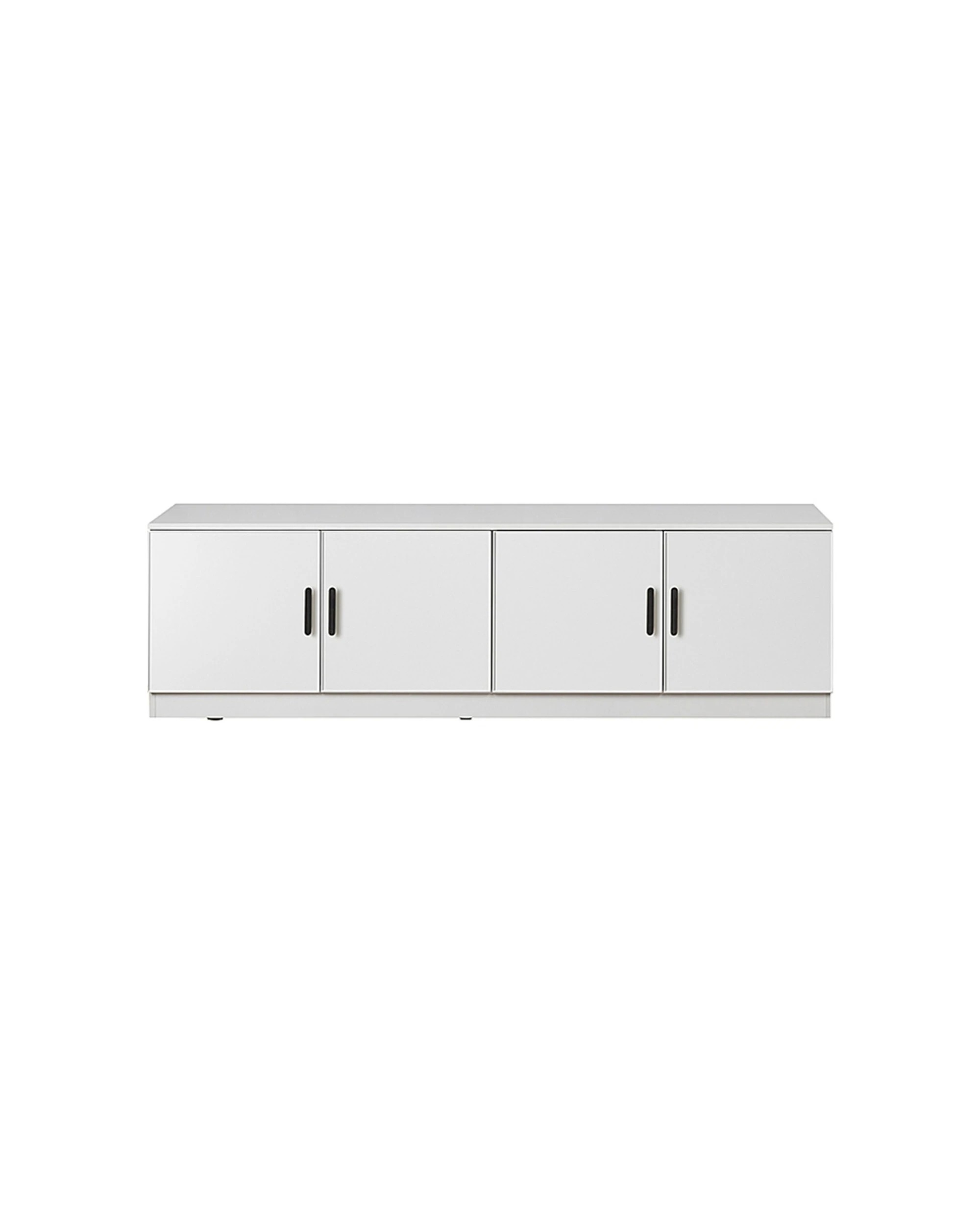 1 European Cabinetry Bucharest Slim Panel TV Unit Oval Handle - White, 1 of 4