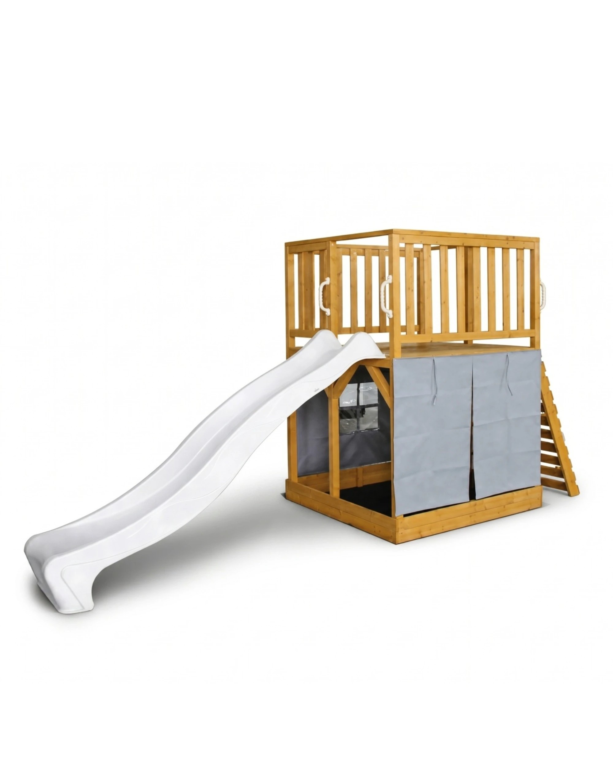 1 Hide & Seek Kids Henry Hideout Cubby House with Slide - Bright - White, 1 of 5
