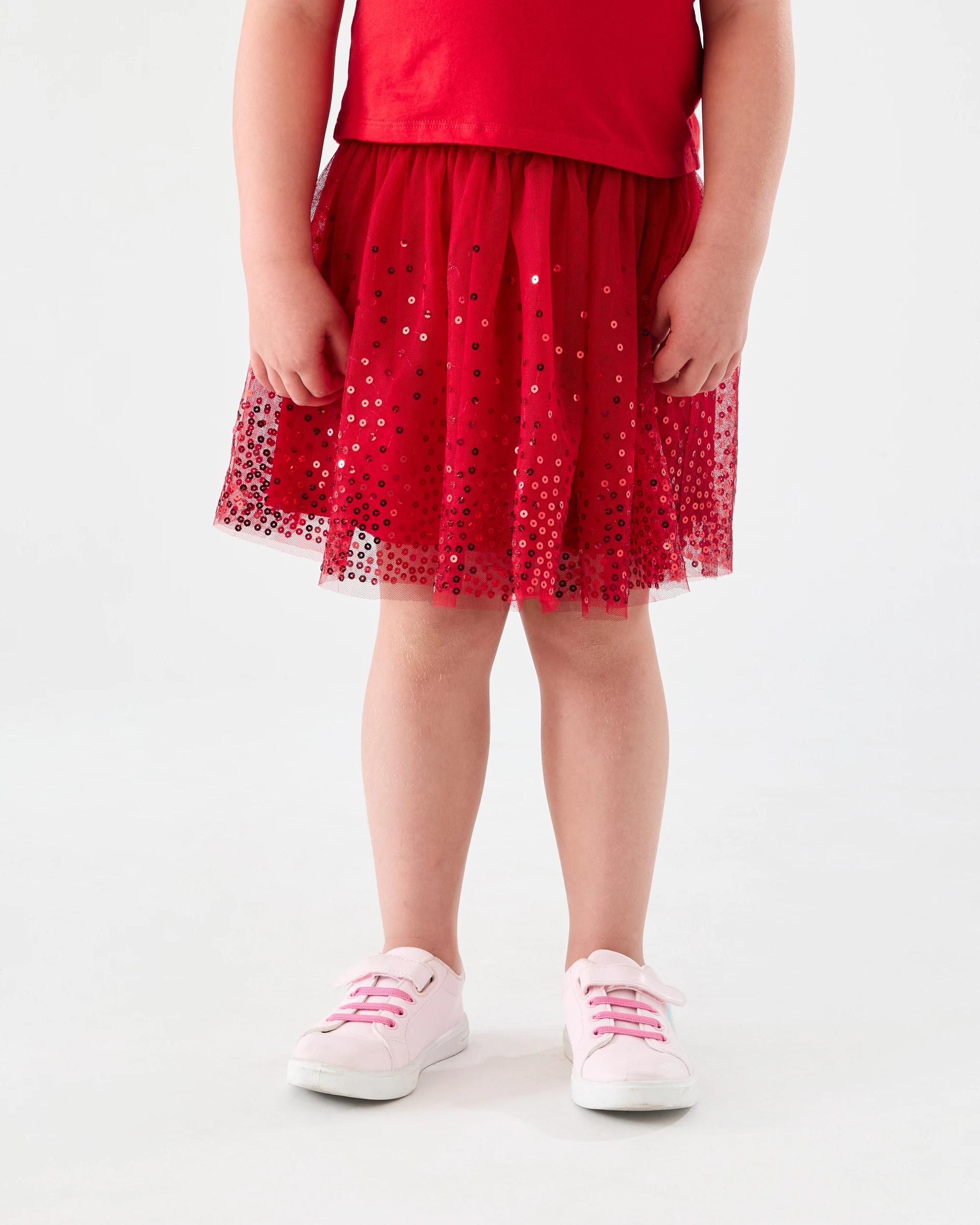 1 Christmas Sequin Tutu Skirt Strawberry, 1 of 6